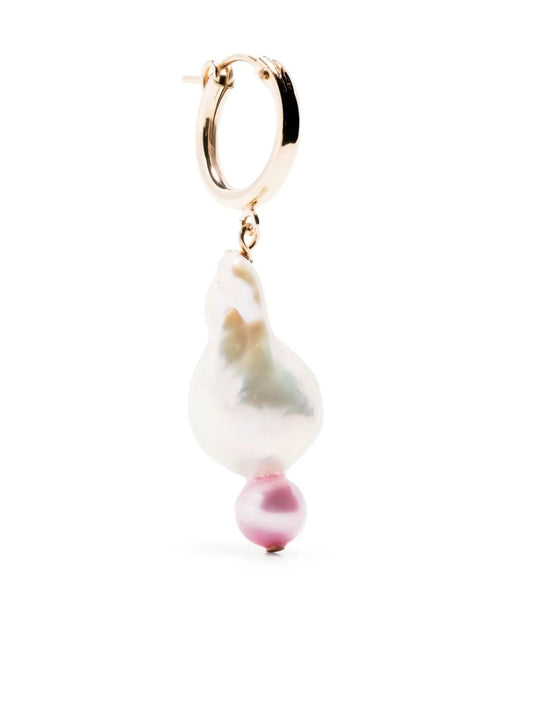 fireball pearl drop hoop earring