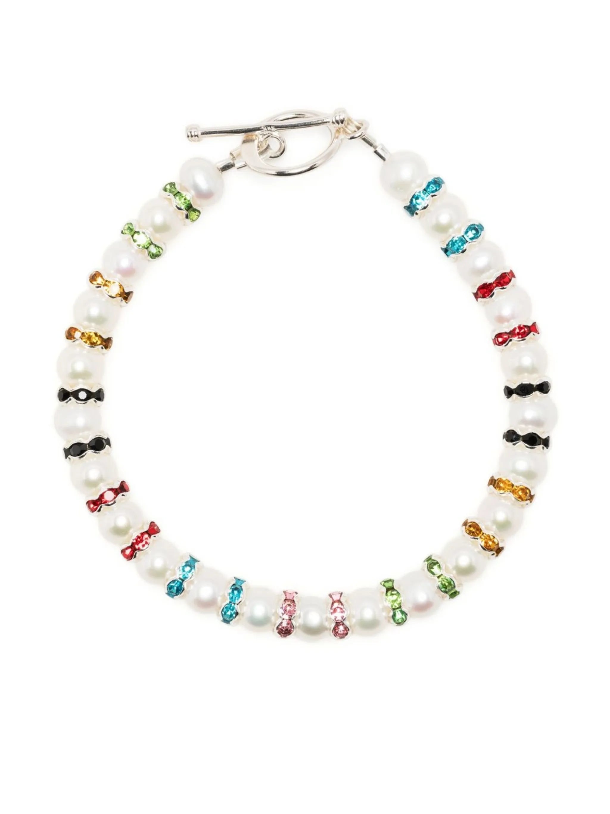 pearl rhinestone spacer bead bracelet