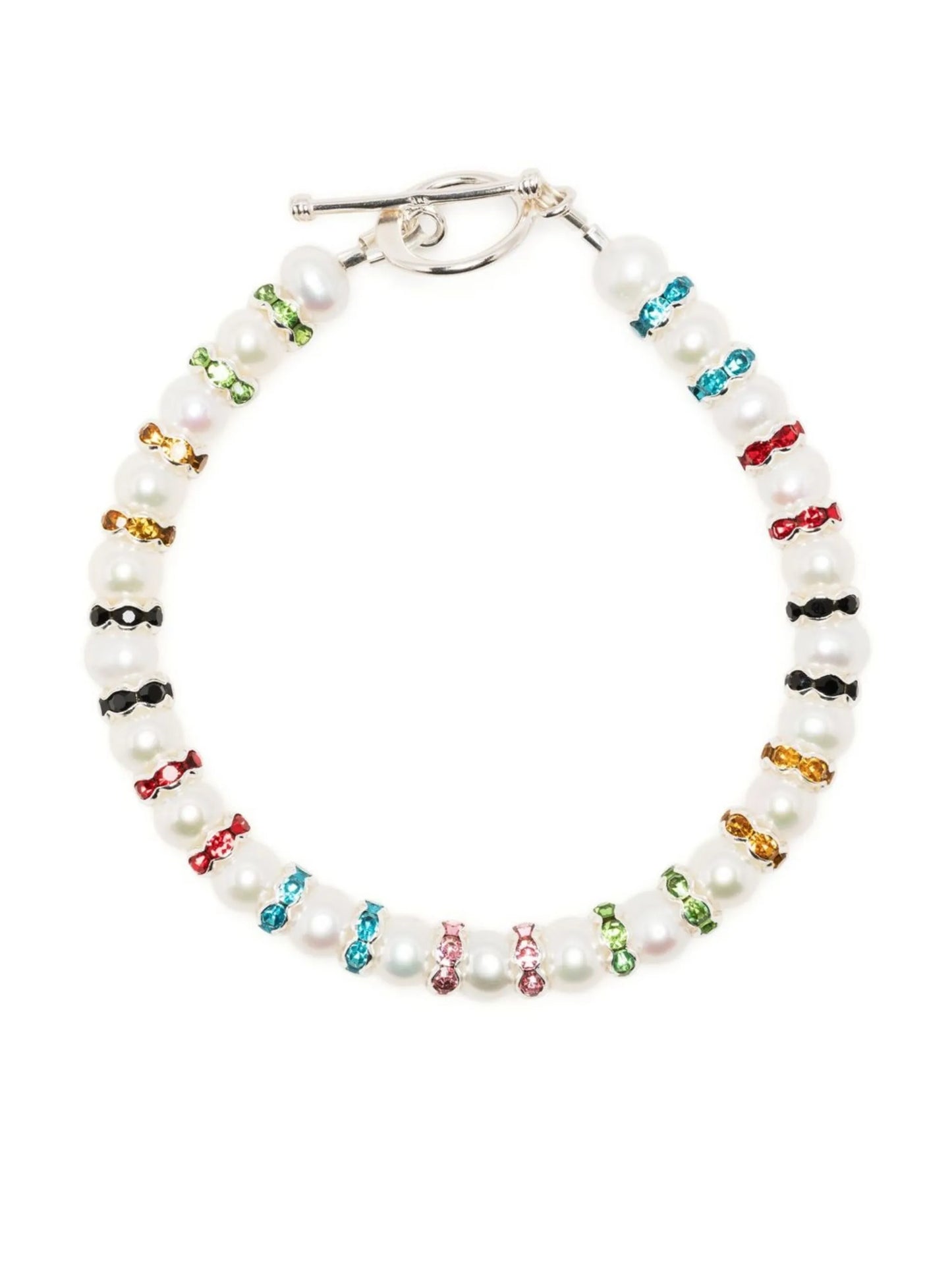 pearl rhinestone spacer bead bracelet