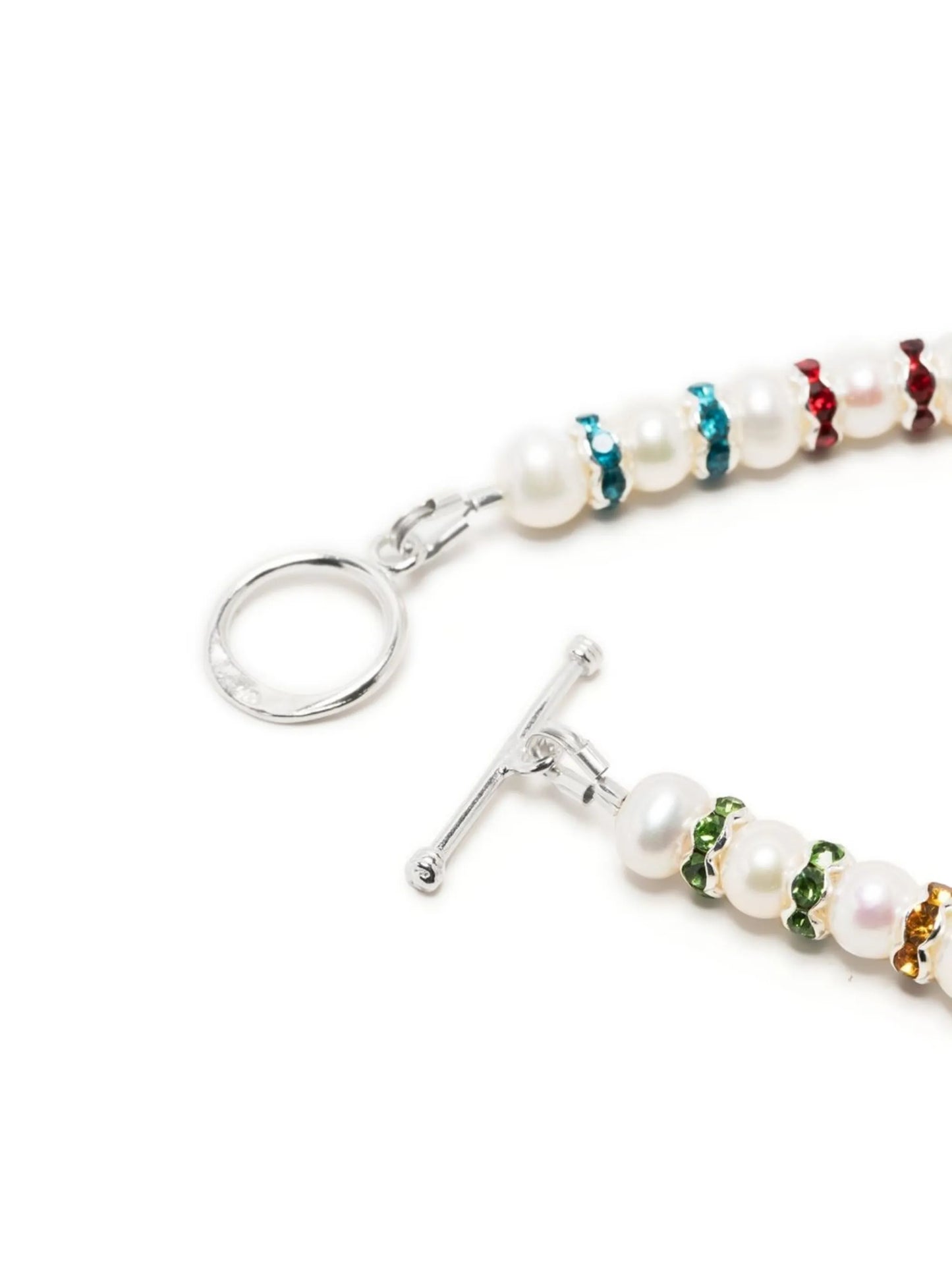pearl rhinestone spacer bead bracelet