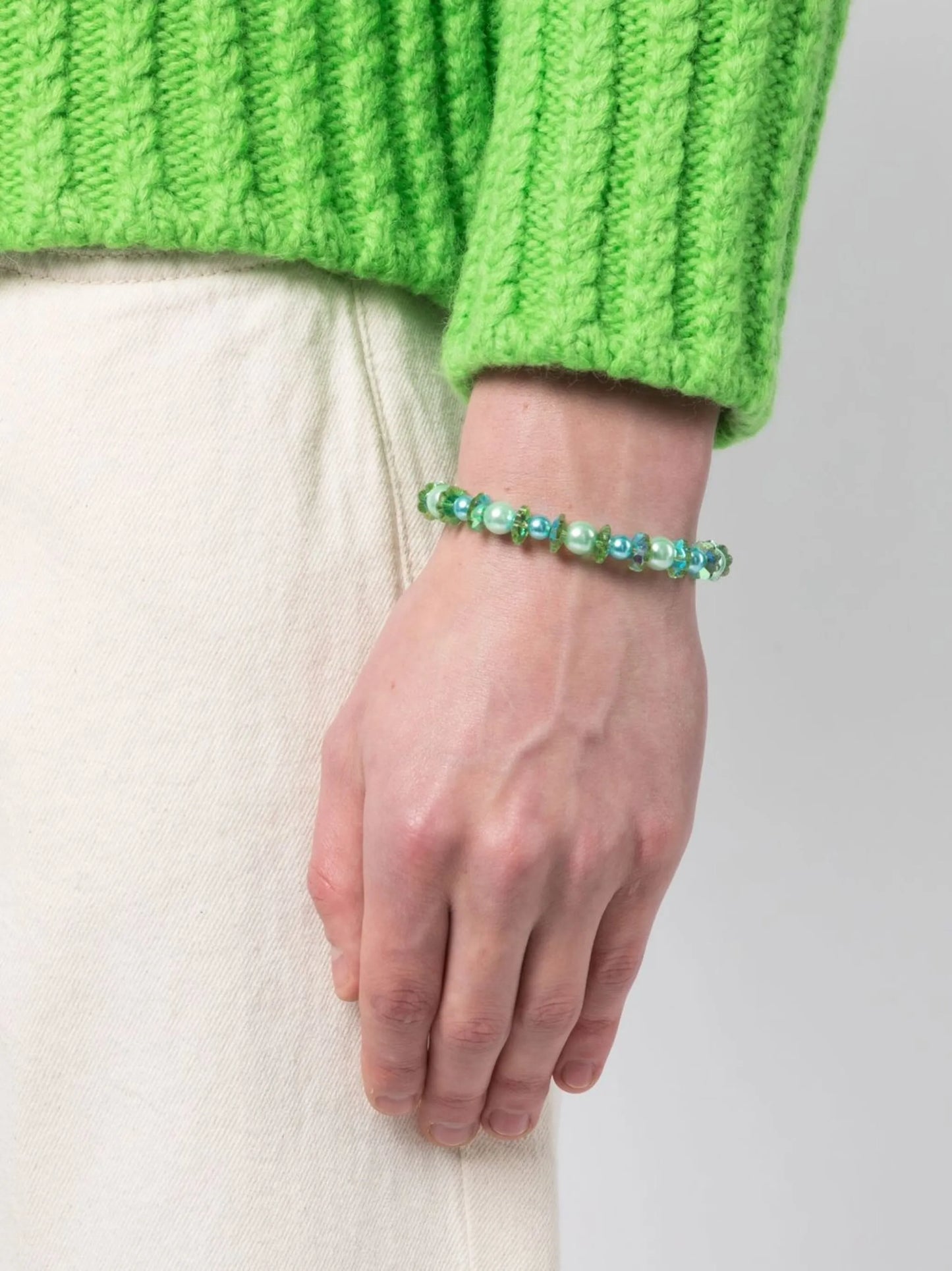 flower bead glass pearl bracelet