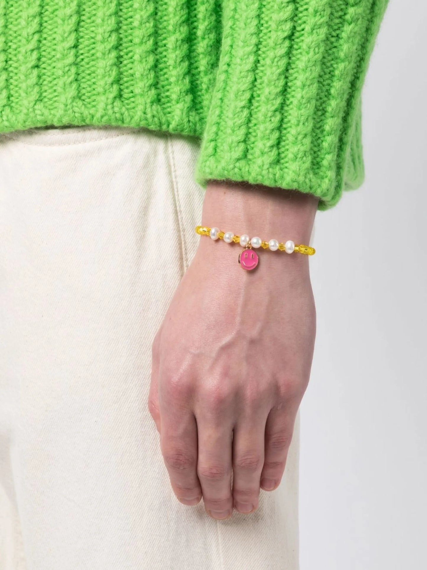 pearl crystal charm bracelet