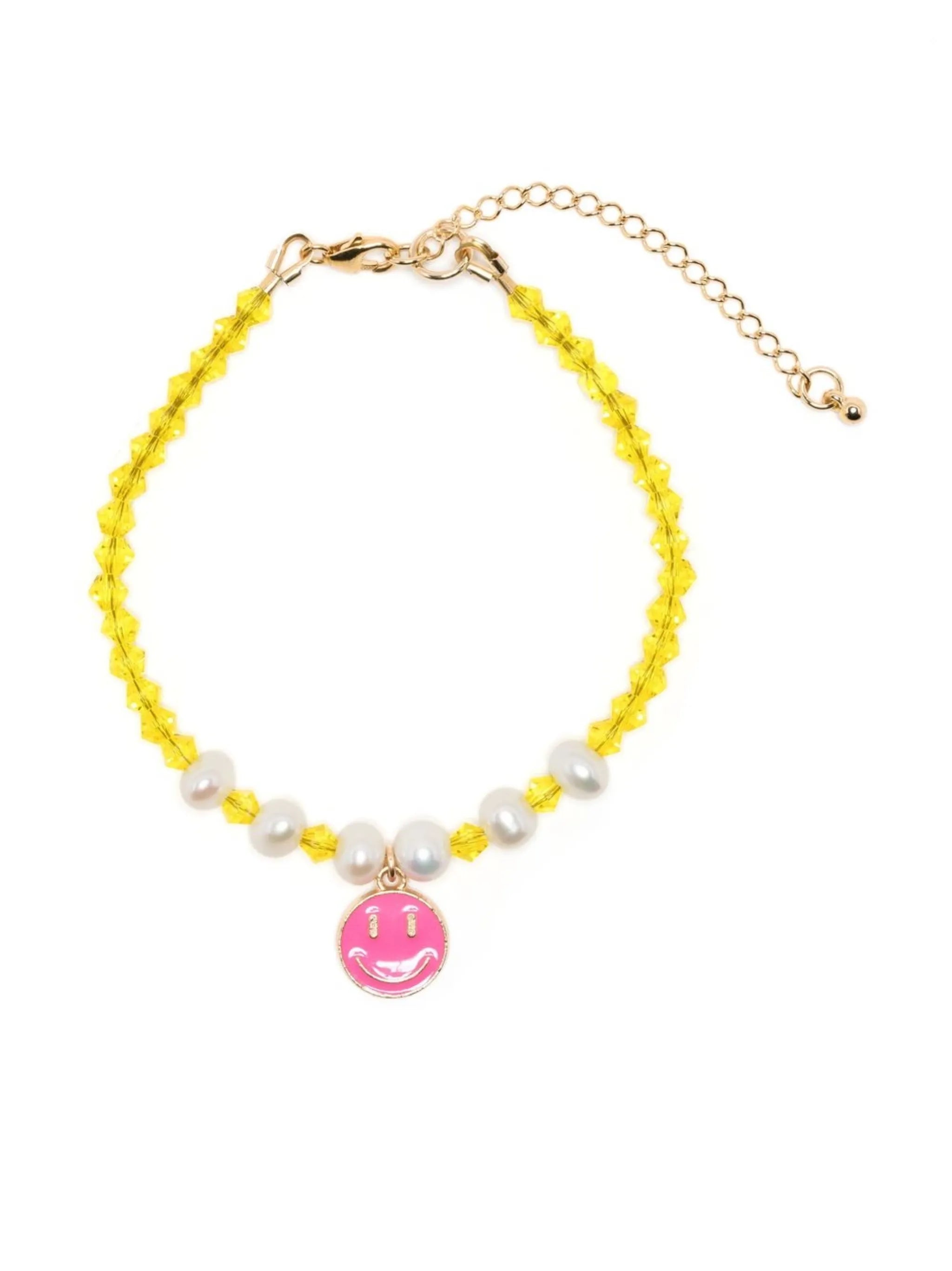 pearl crystal charm bracelet