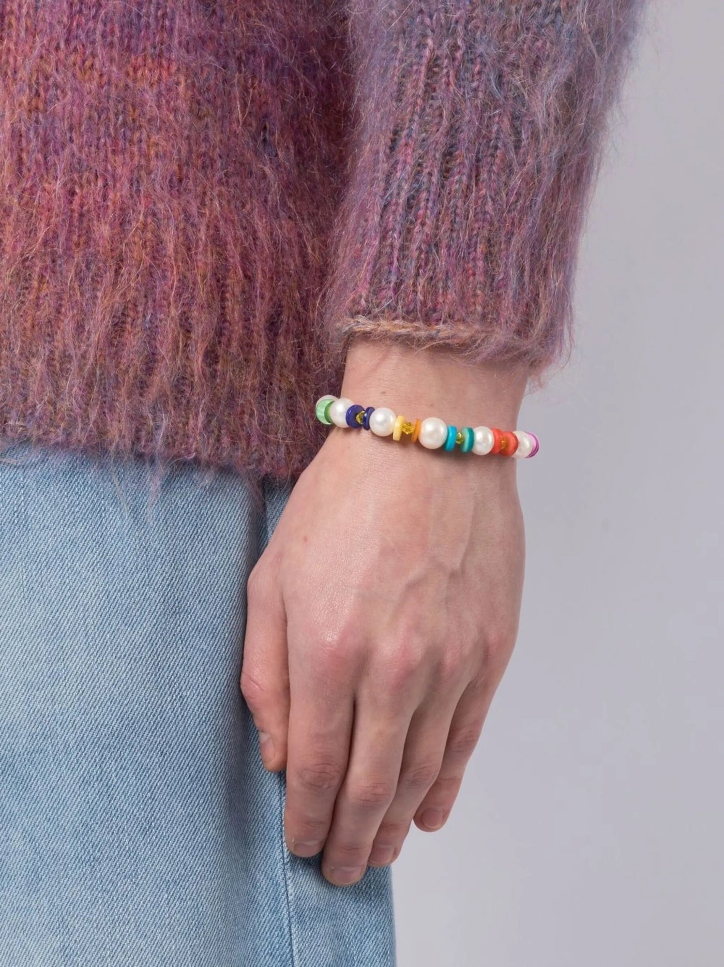 rainbow bead charm bracelet