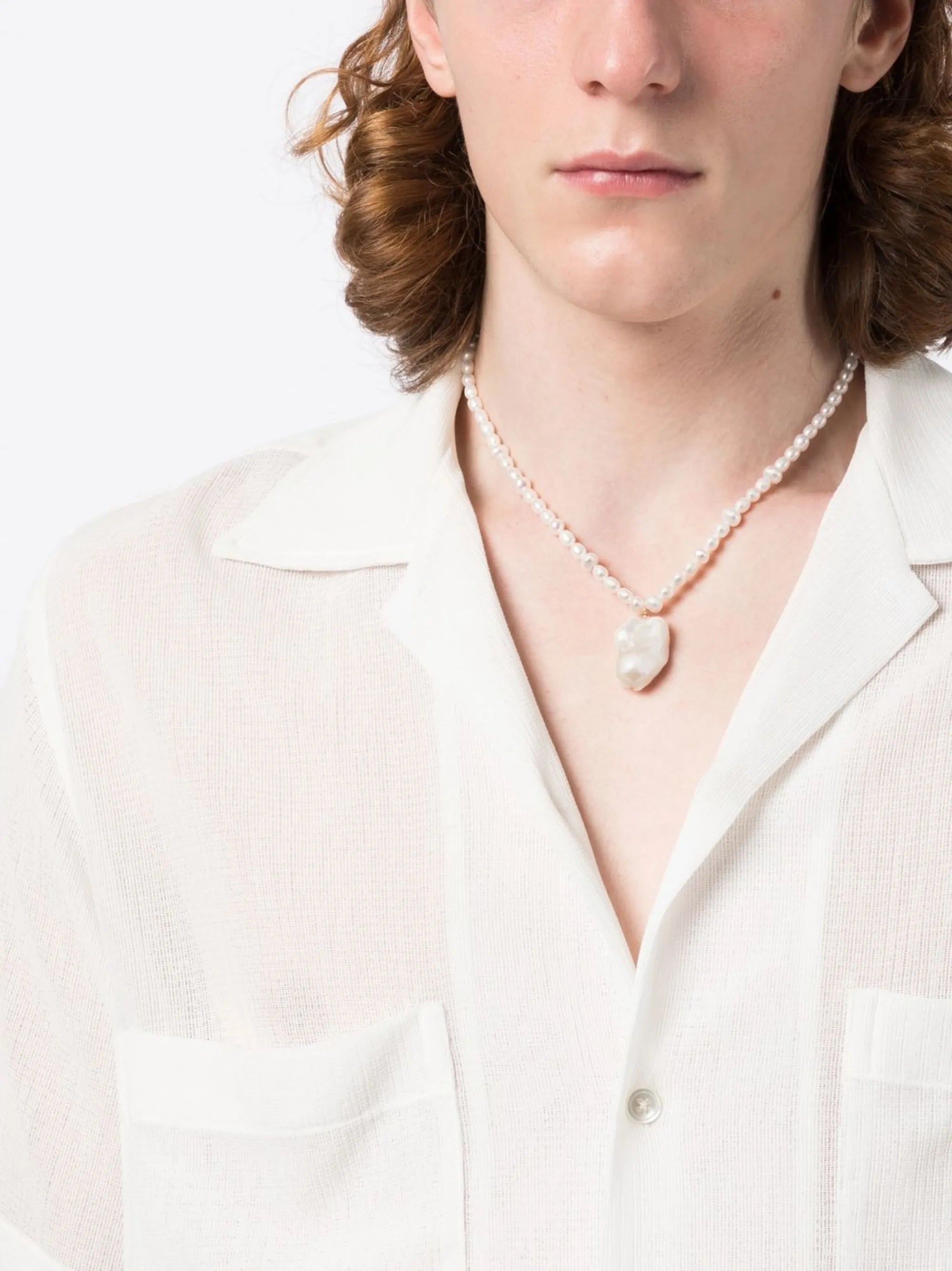 Fireball pearl pendant necklace