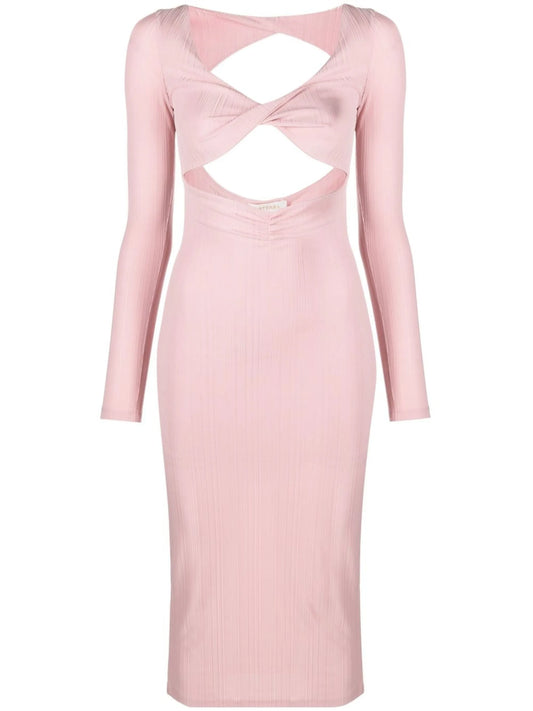 cut-out detail long-sleeve dress
