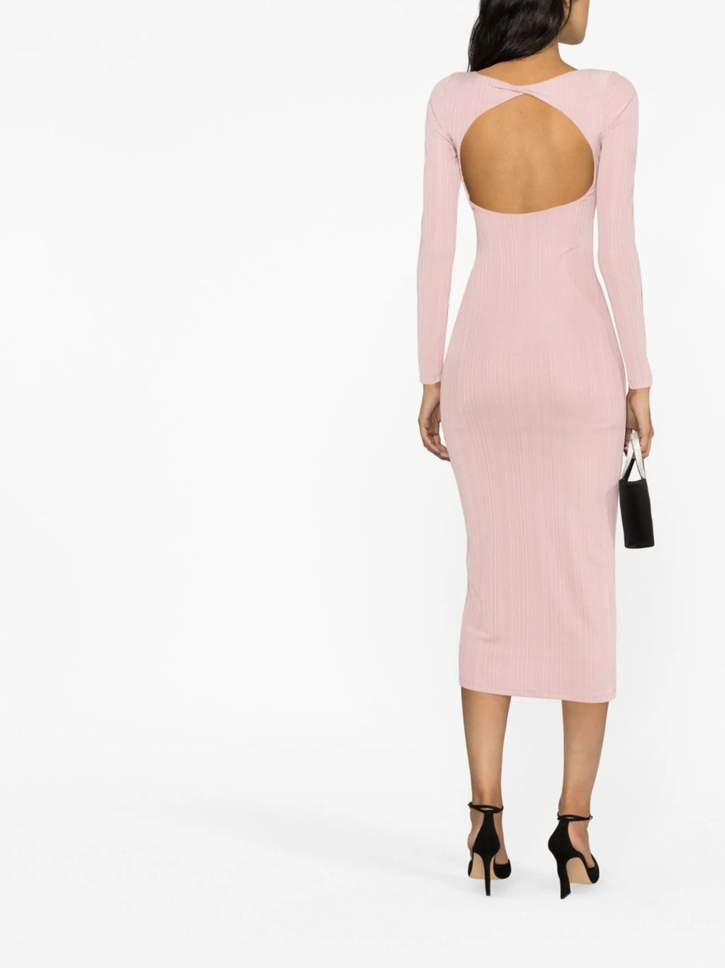 cut-out detail long-sleeve dress