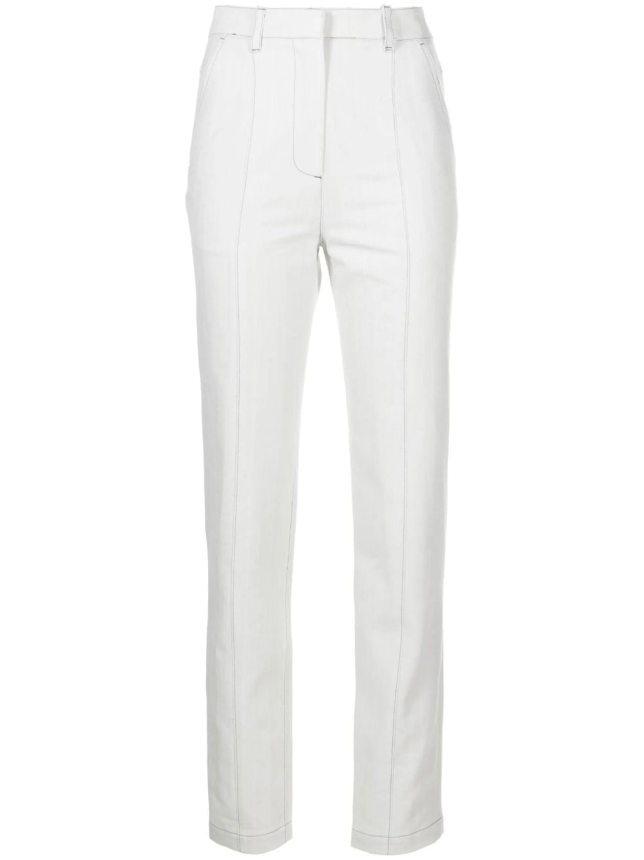 contrast stitch straight-leg jeans