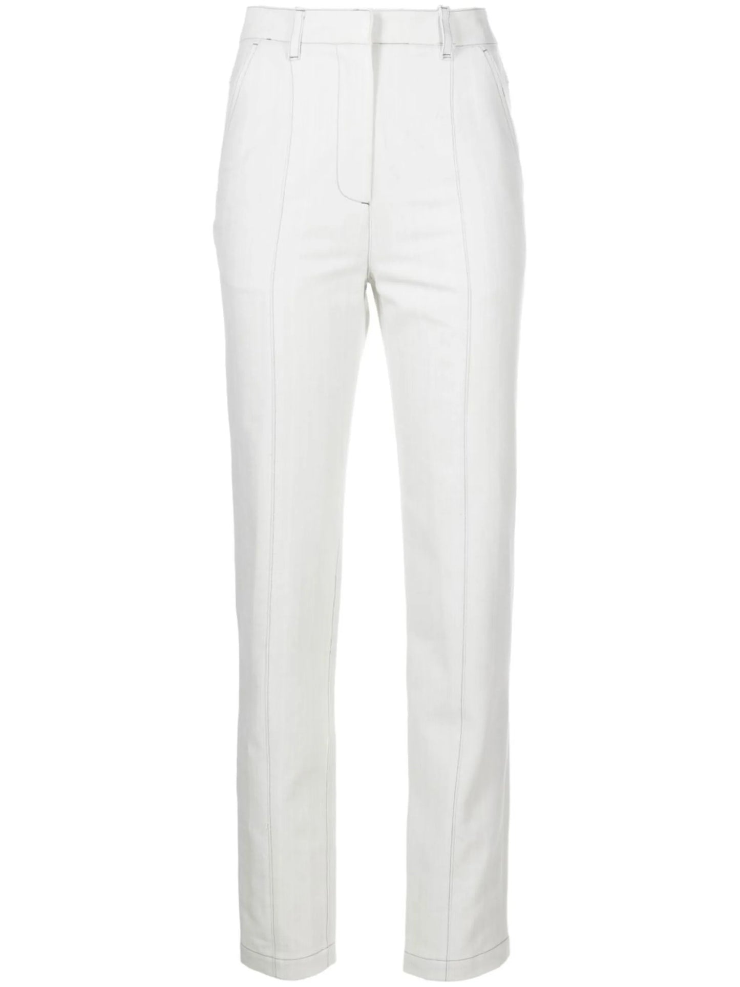 contrast stitch straight-leg jeans