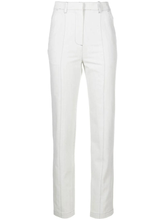 contrast stitch straight-leg jeans