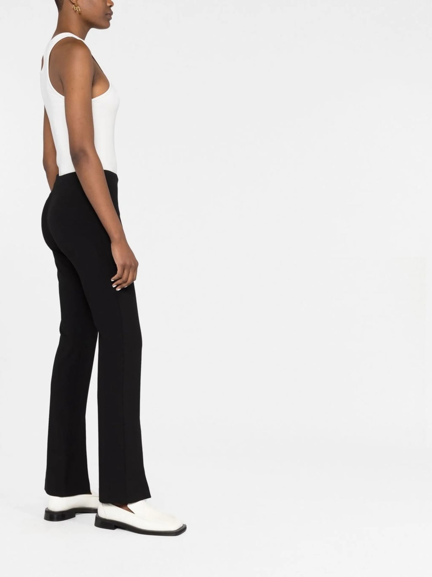 Black Stretch Slit Slim Fit Pants
