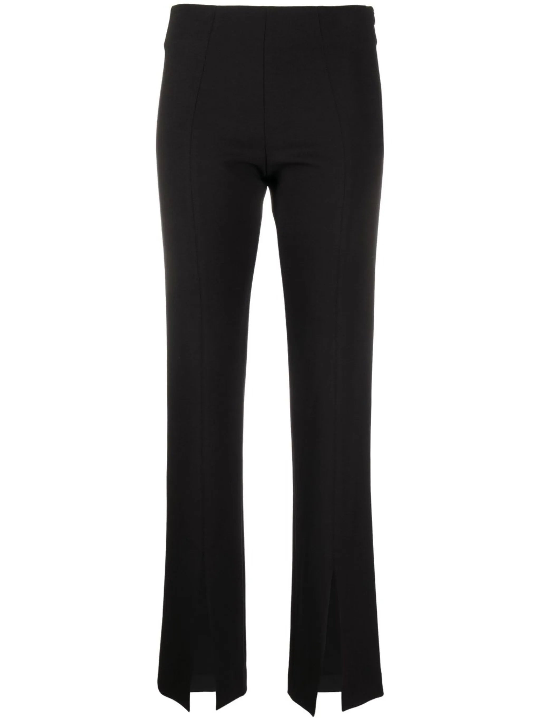 Black Stretch Slit Slim Fit Pants