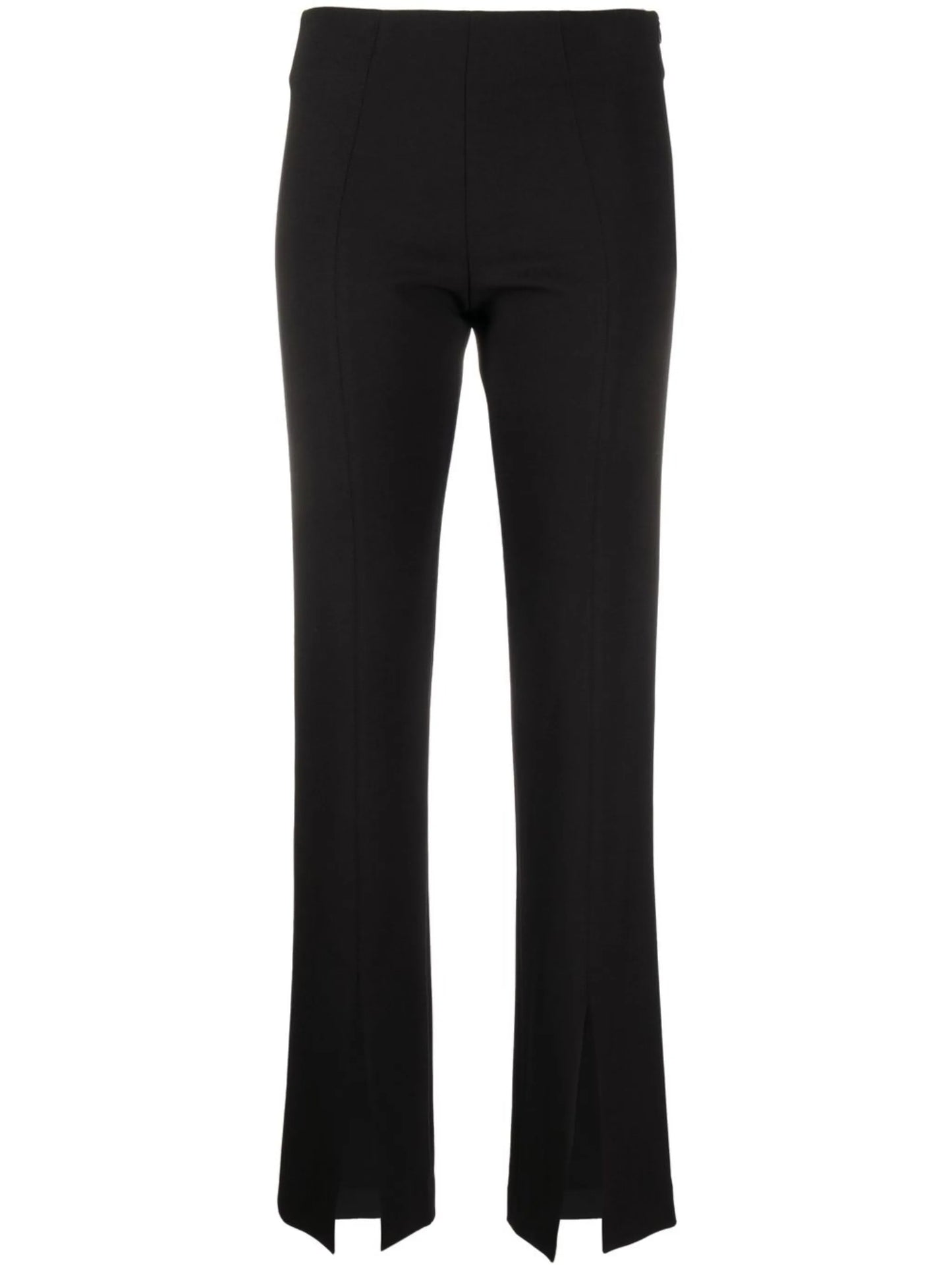 Black Stretch Slit Slim Fit Pants