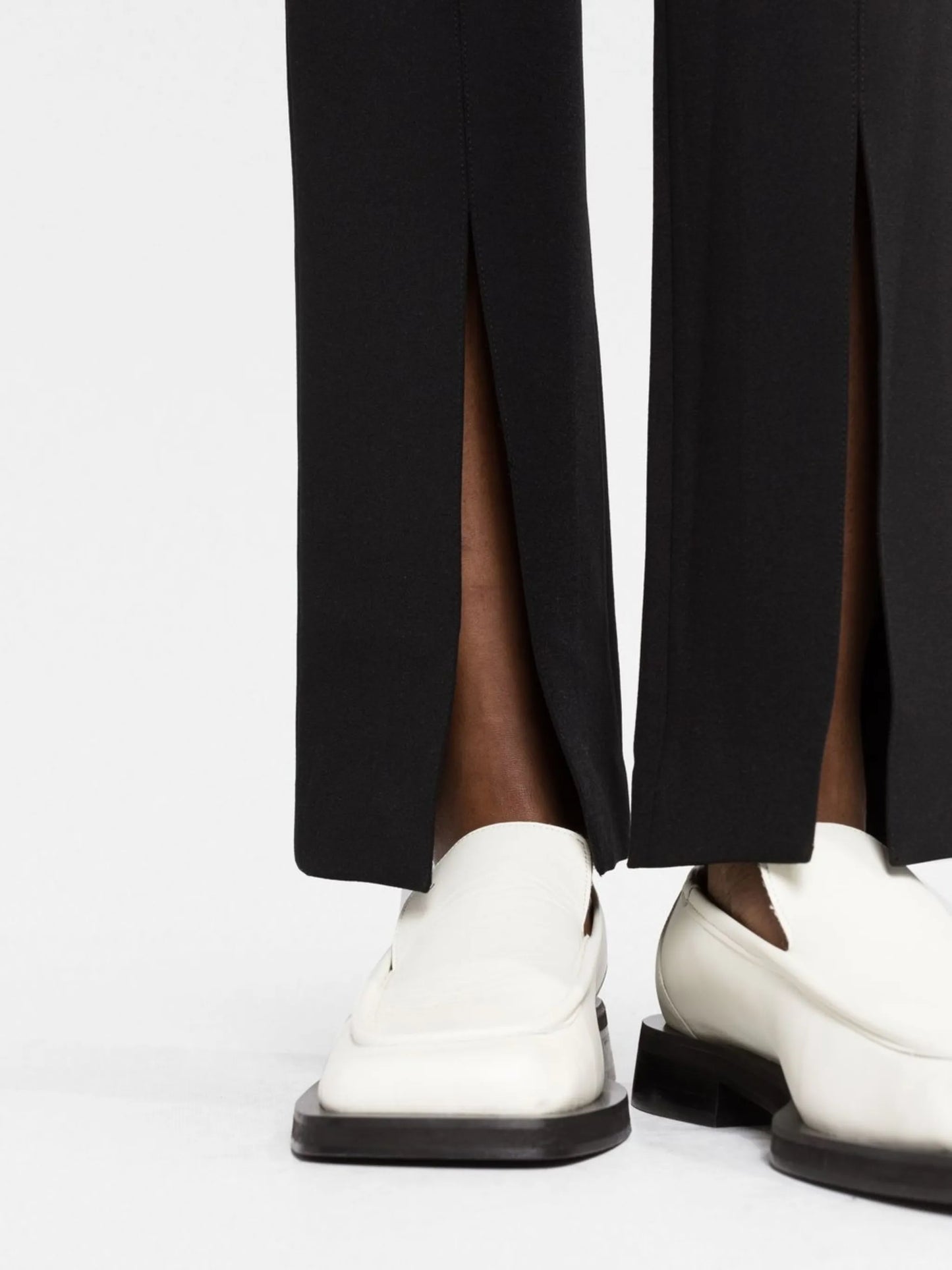 Black Stretch Slit Slim Fit Pants
