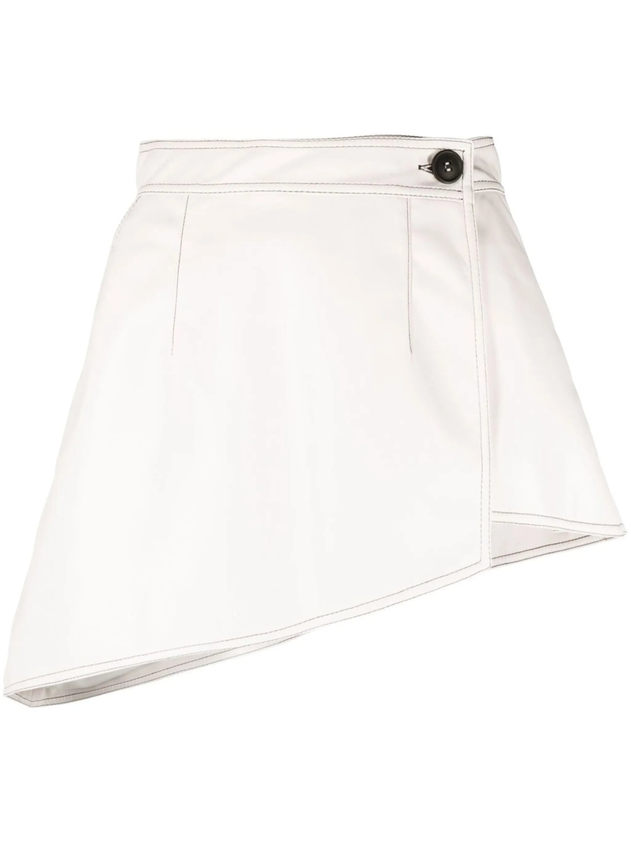 contrast-stitch asymmetric miniskirt