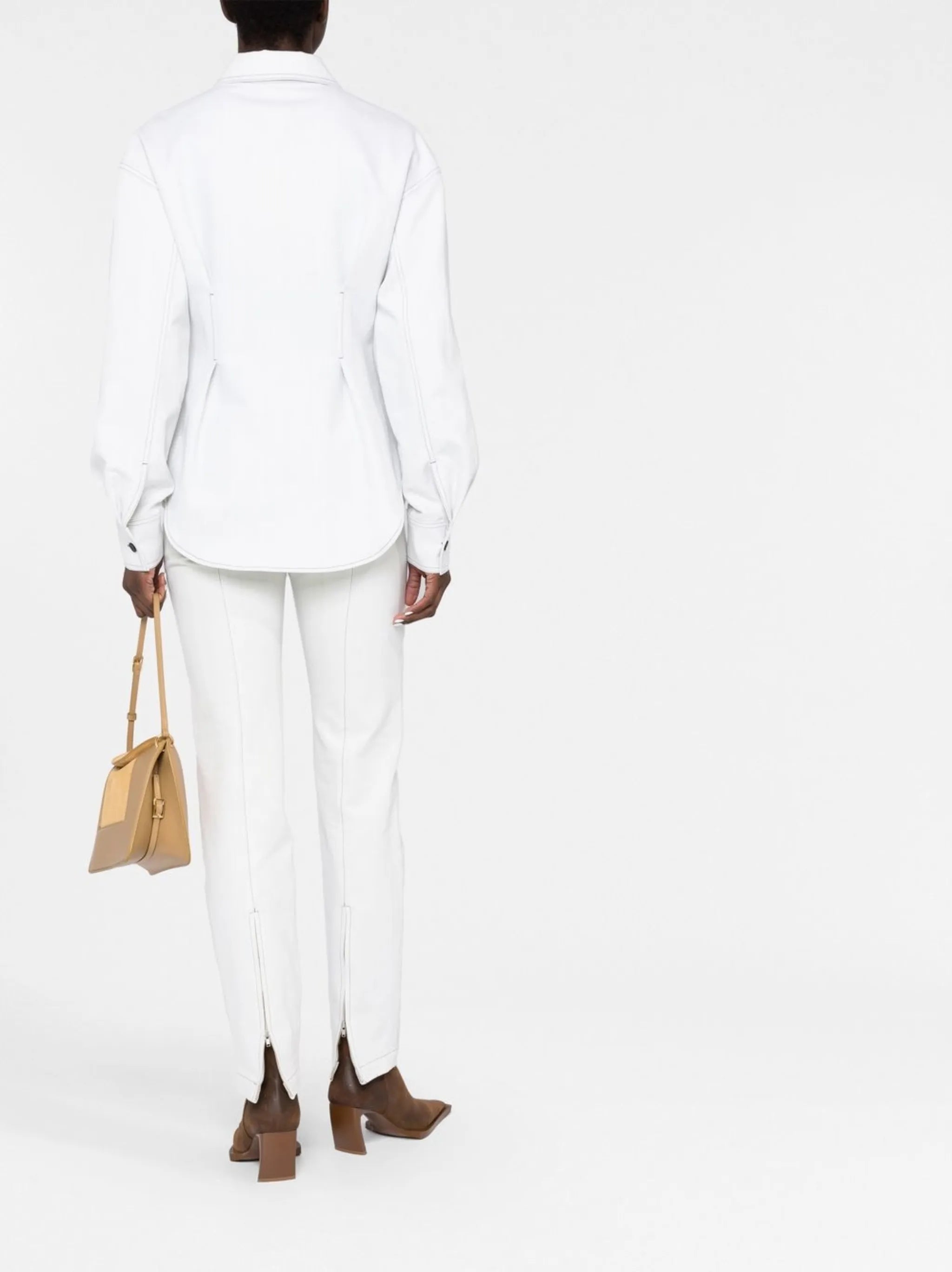 contrast stitch denim shirt