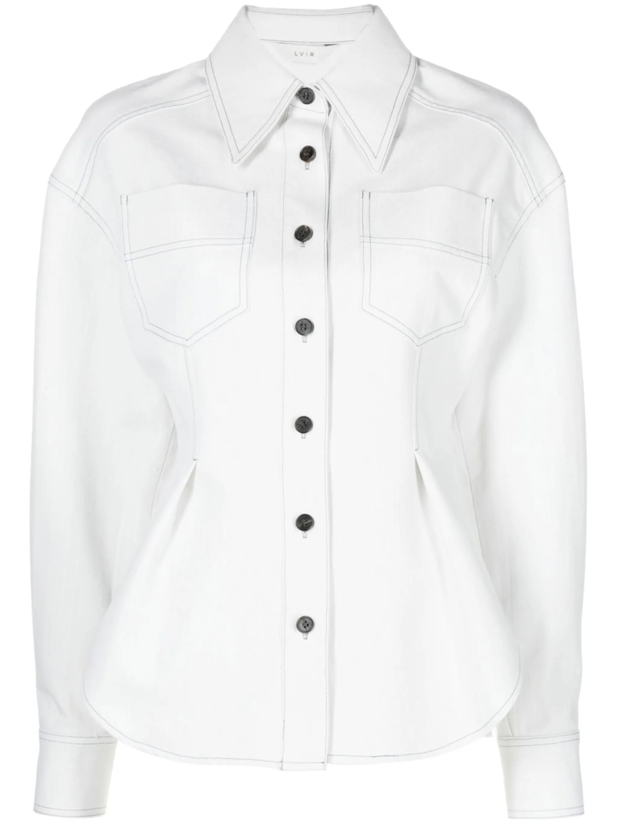 contrast stitch denim shirt