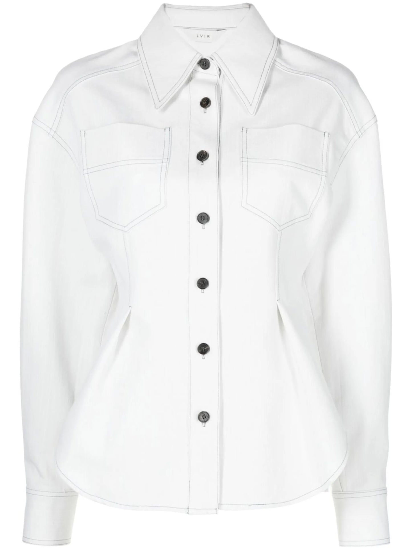 contrast stitch denim shirt