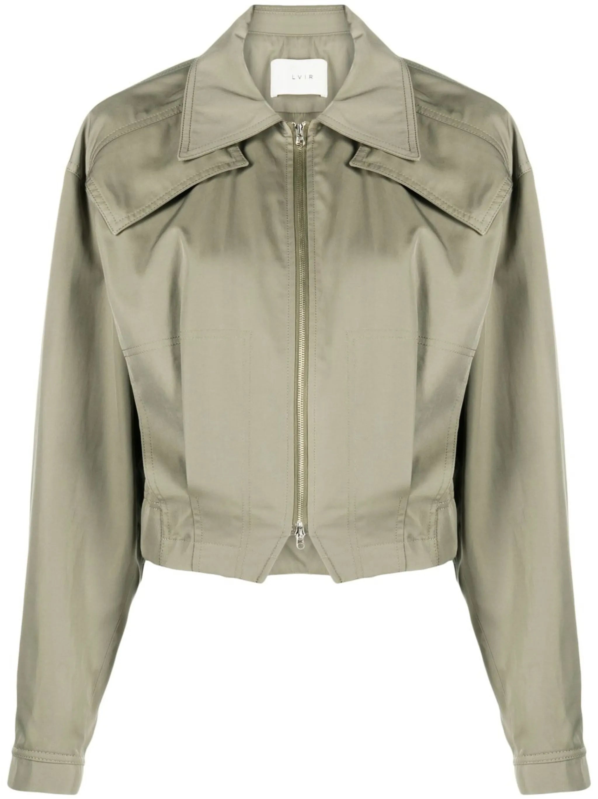 zip fastening cropped jacket