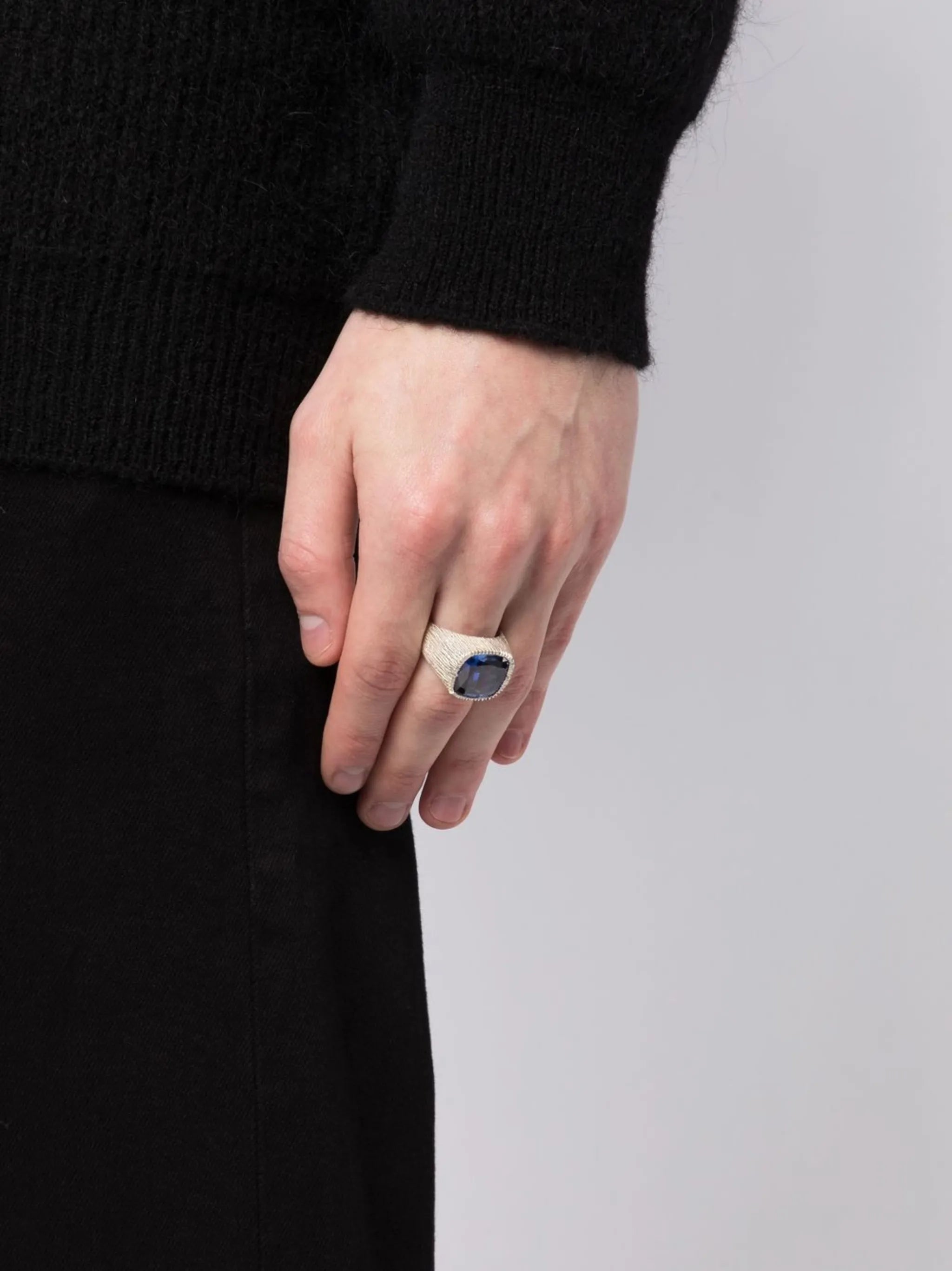 sterling silver sapphire signet ring