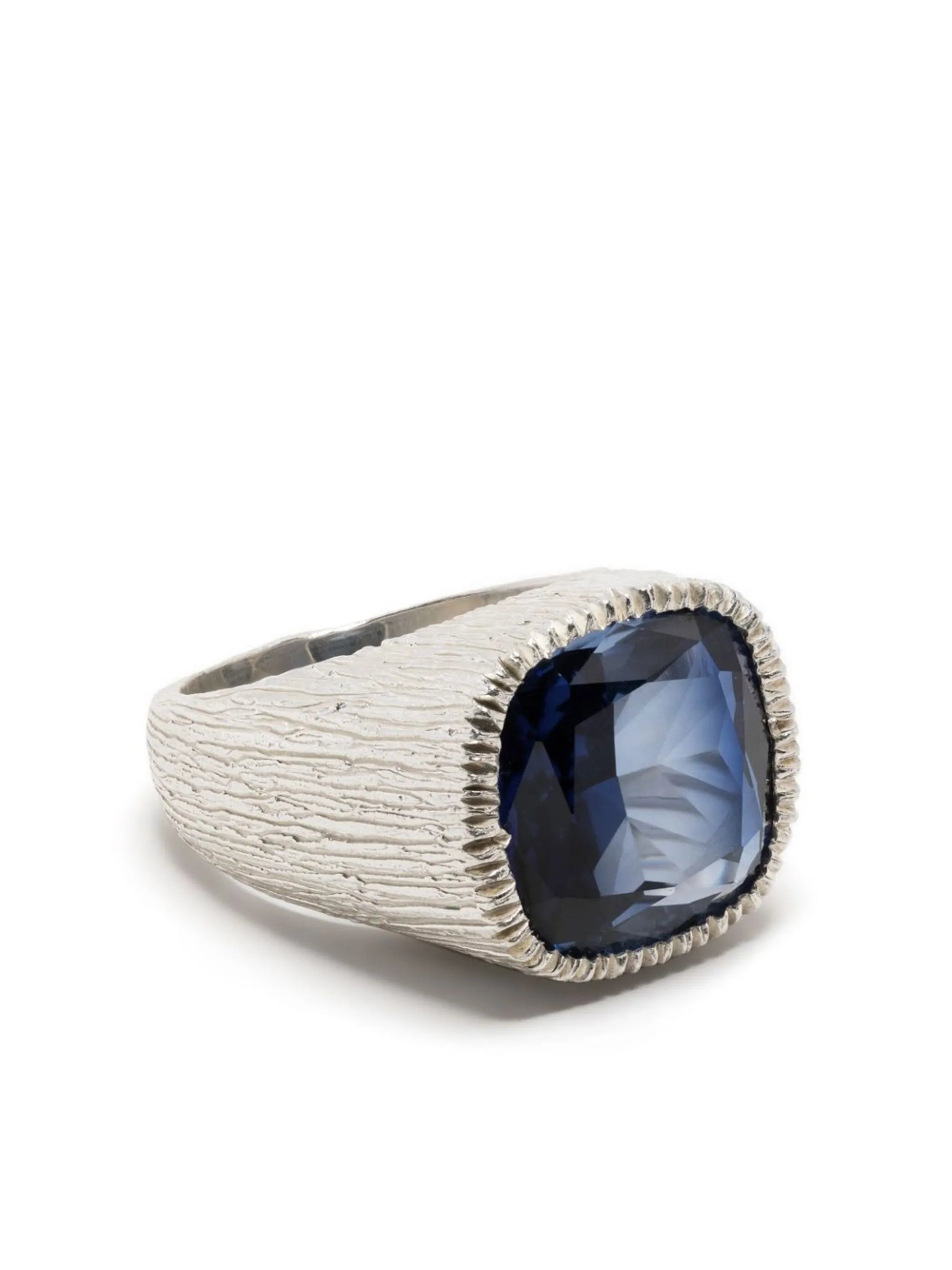 sterling silver sapphire signet ring