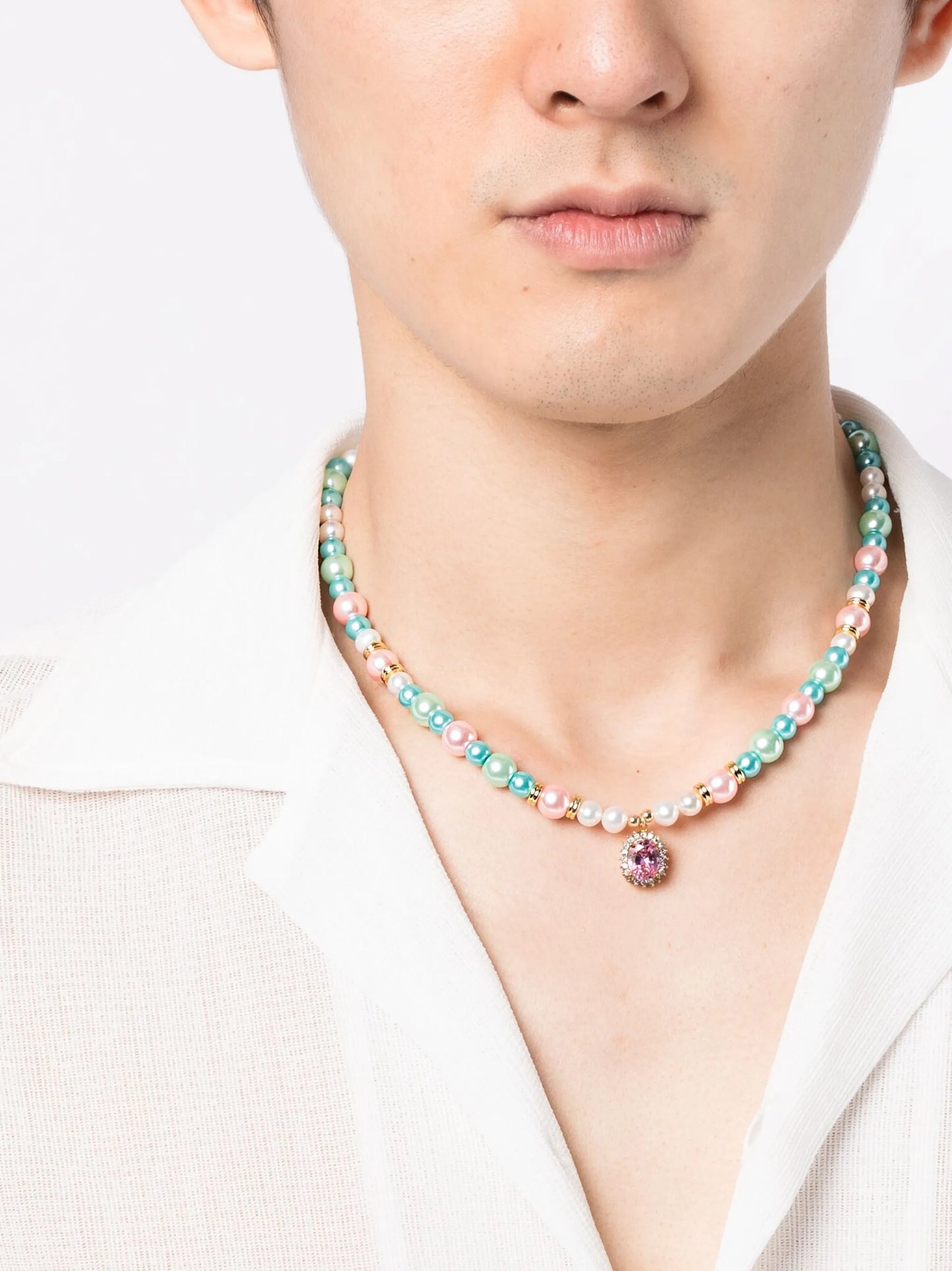 beaded crystal pendant necklace