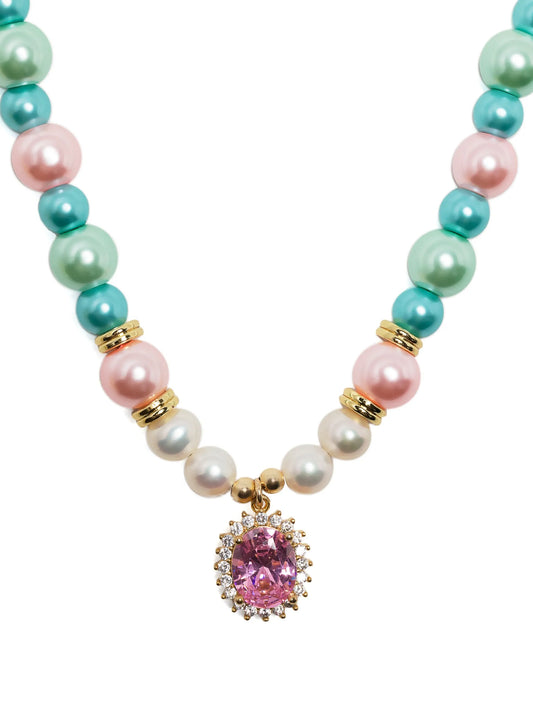 beaded crystal pendant necklace