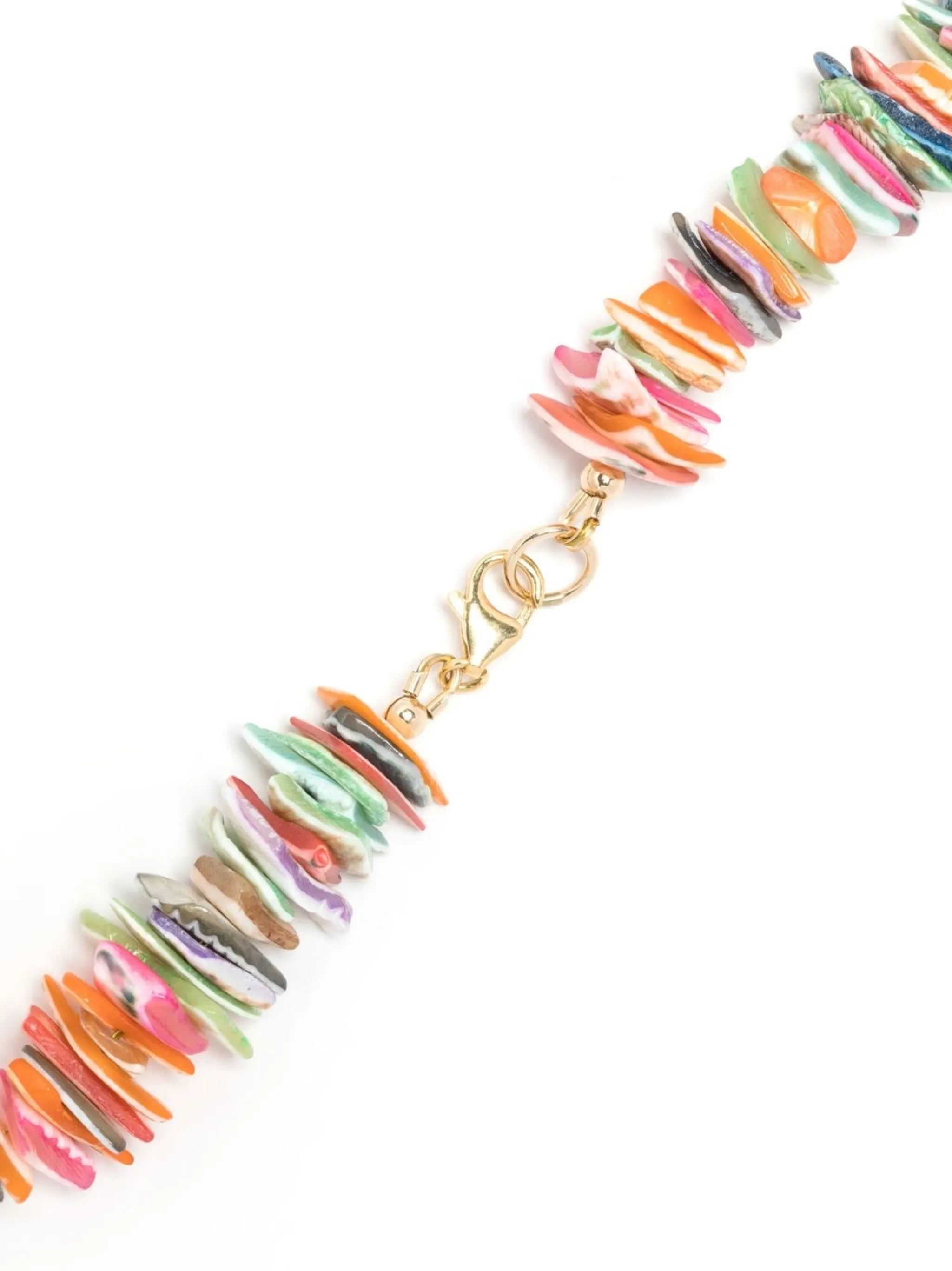 pearl rainbow shell bead necklace