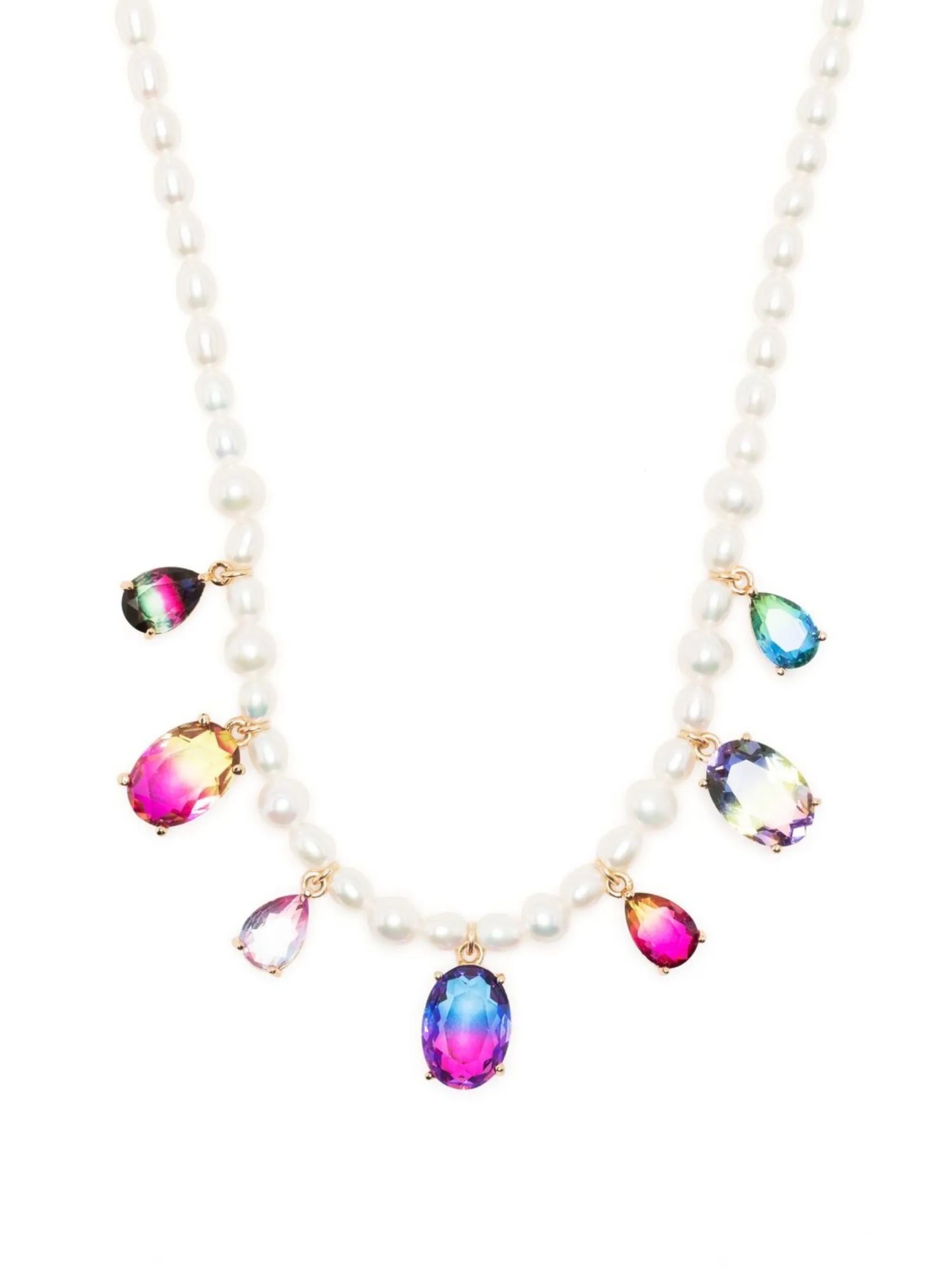 pearl ombre-crystal necklace