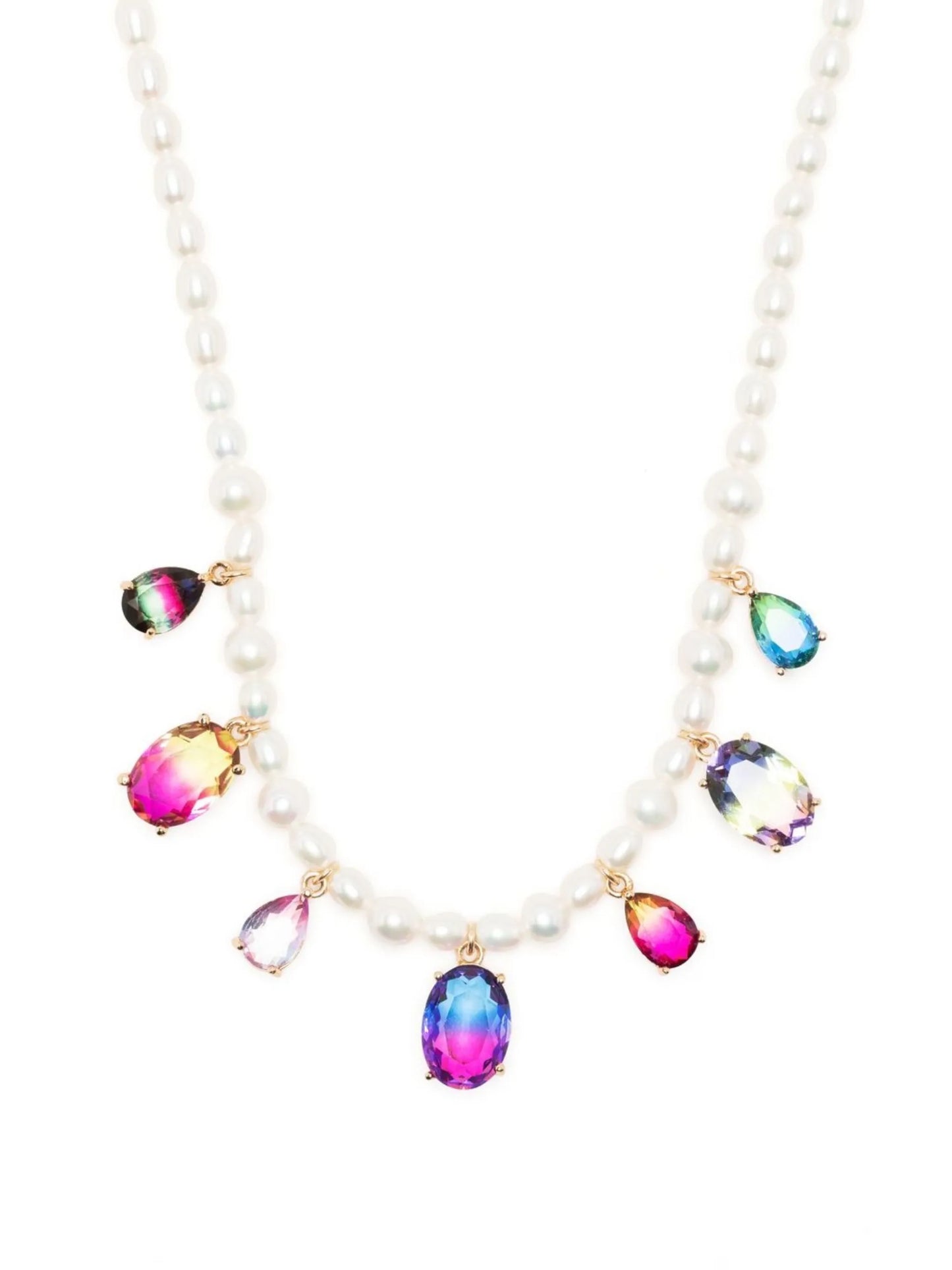 pearl ombre-crystal necklace