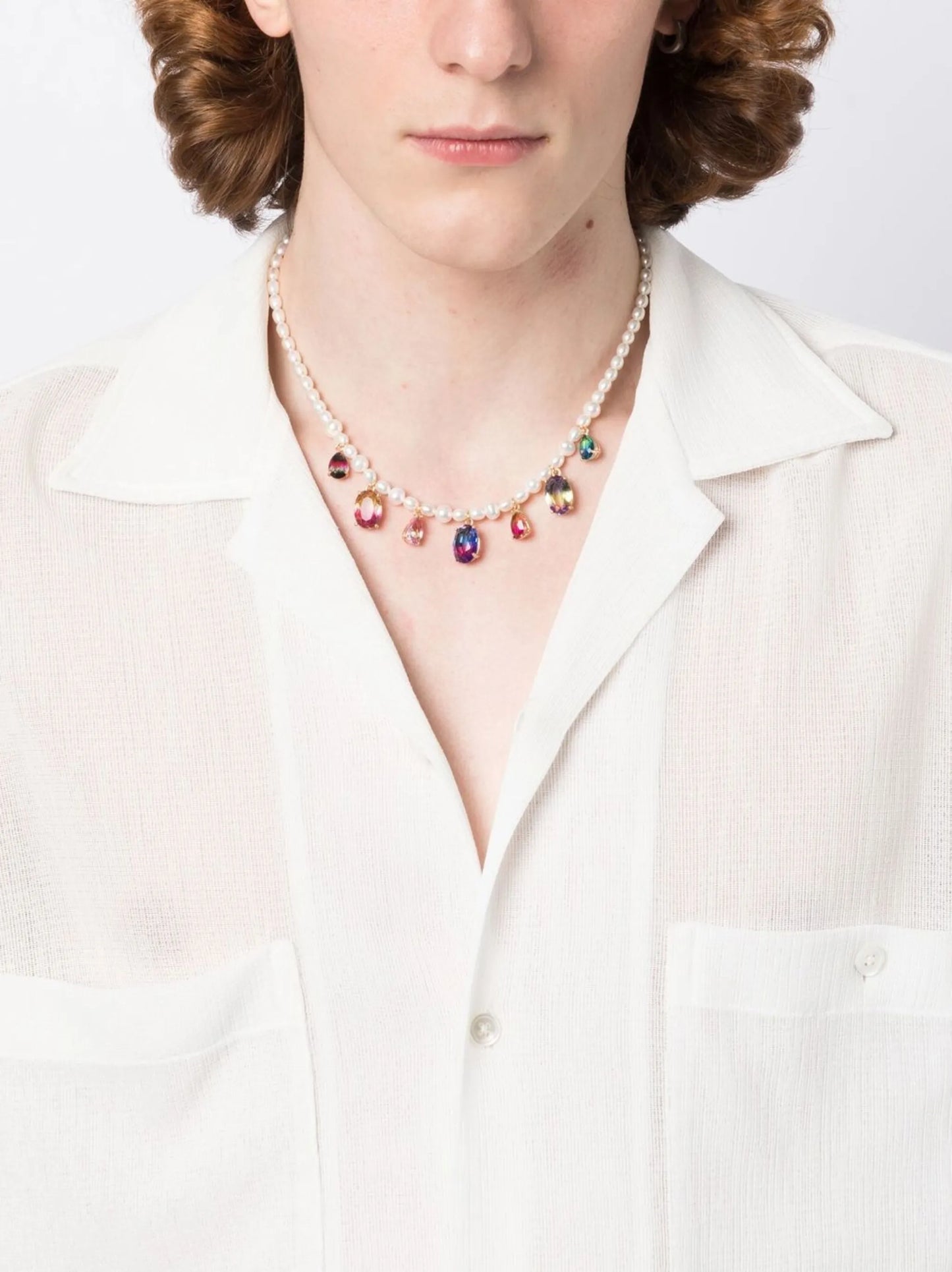 pearl ombre-crystal necklace