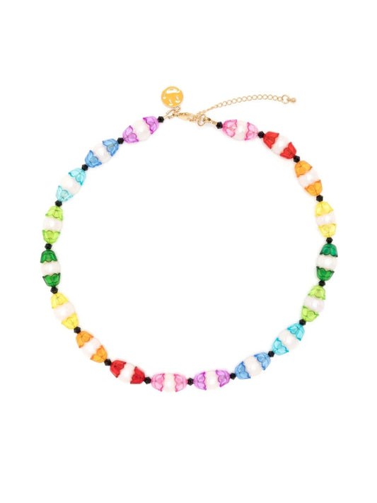 rainbow pearl bead necklace
