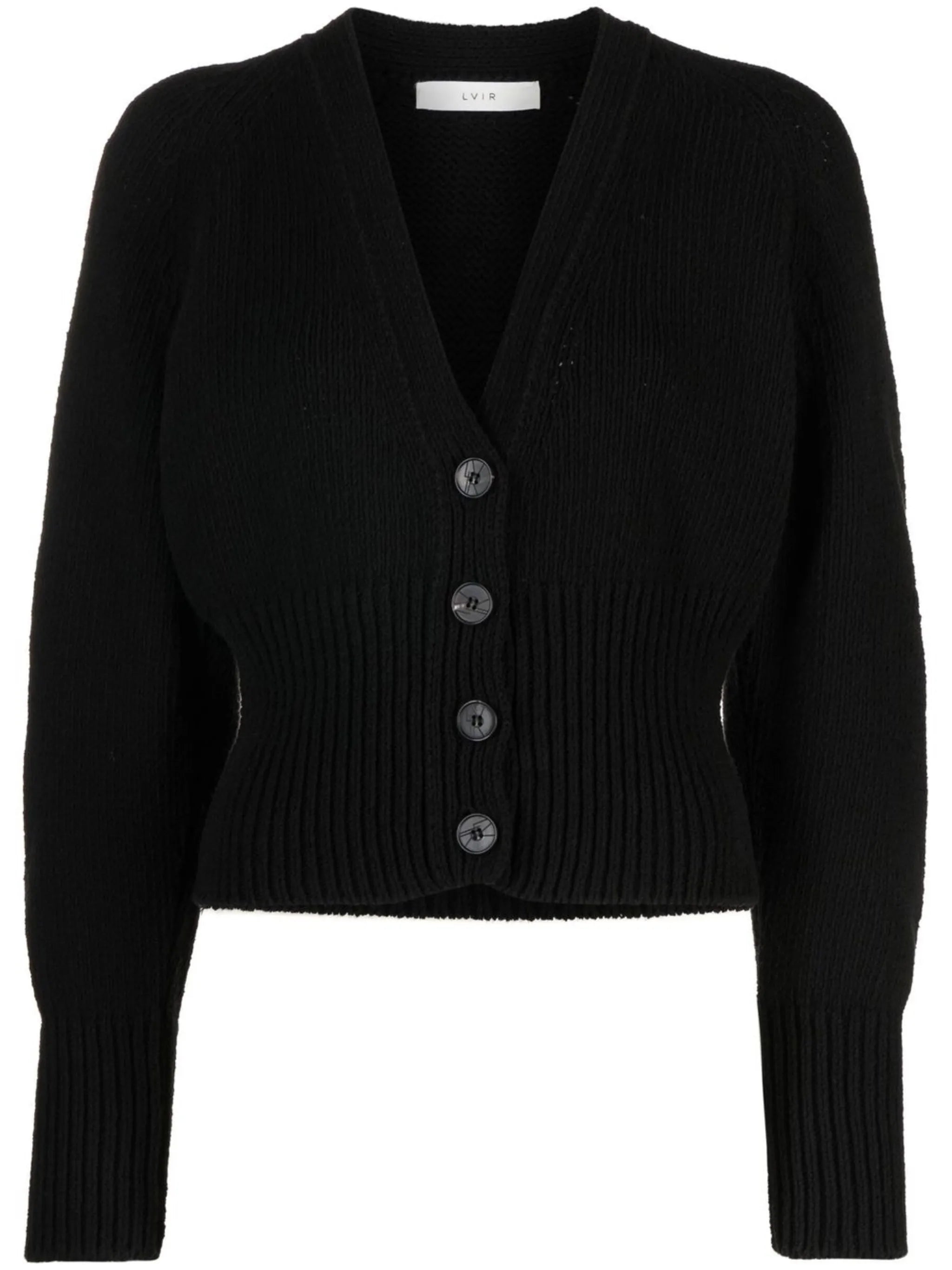 V-neck button-fastening cardigan
