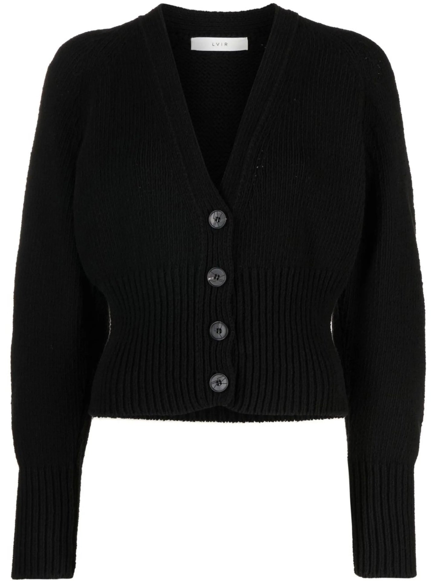 V-neck button-fastening cardigan