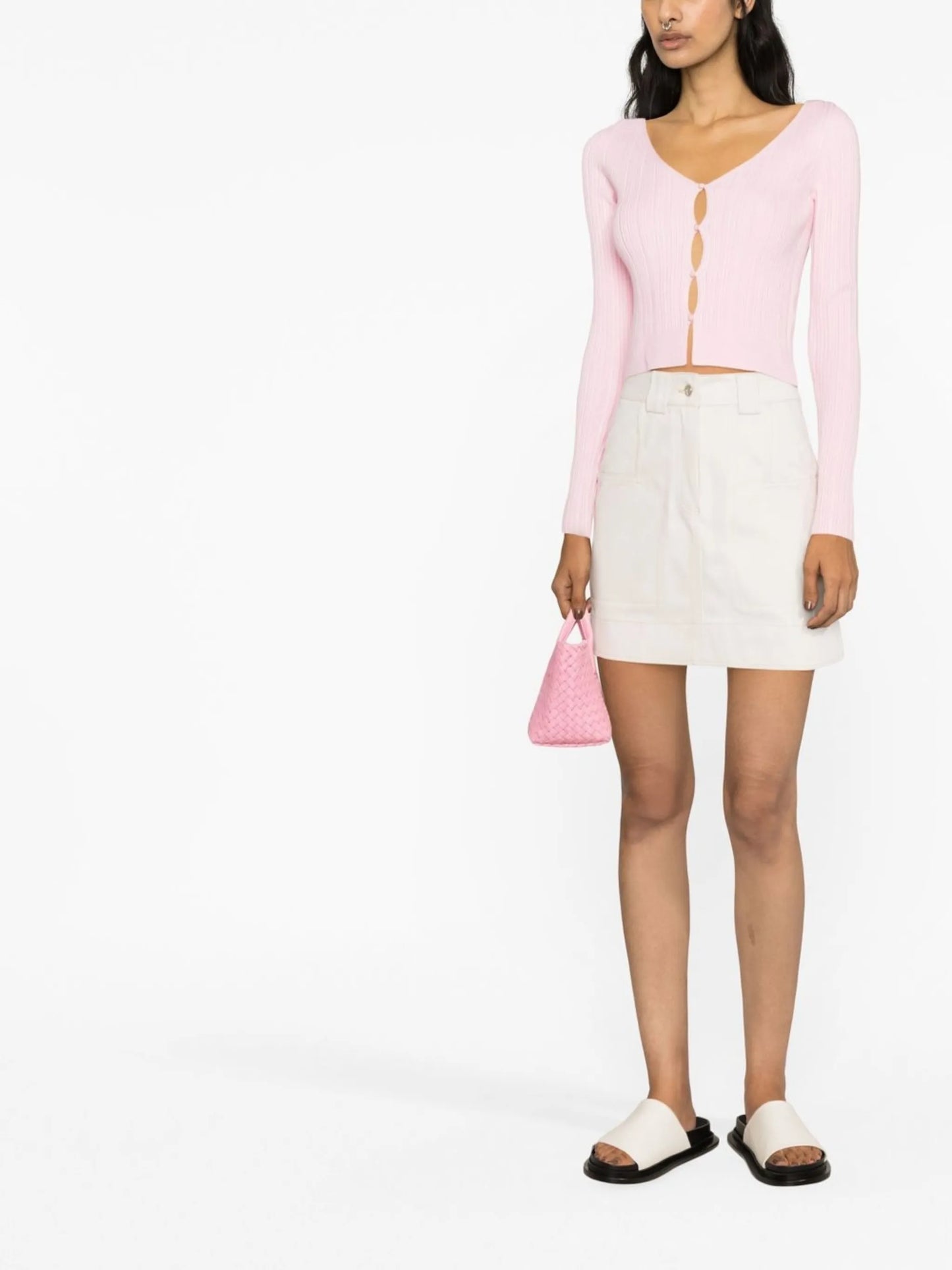 cropped knitted cardigan