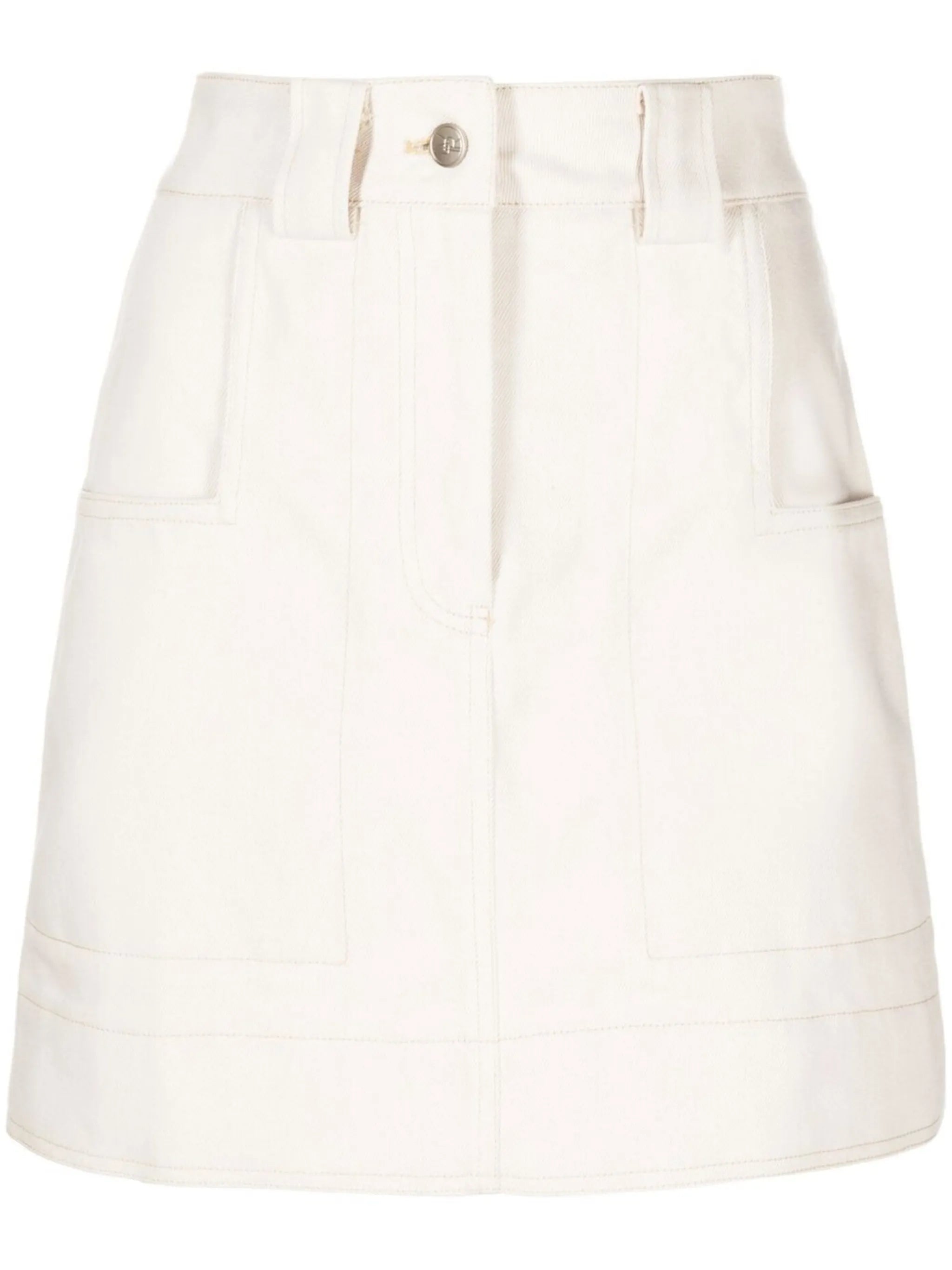 high-waisted denim skirt