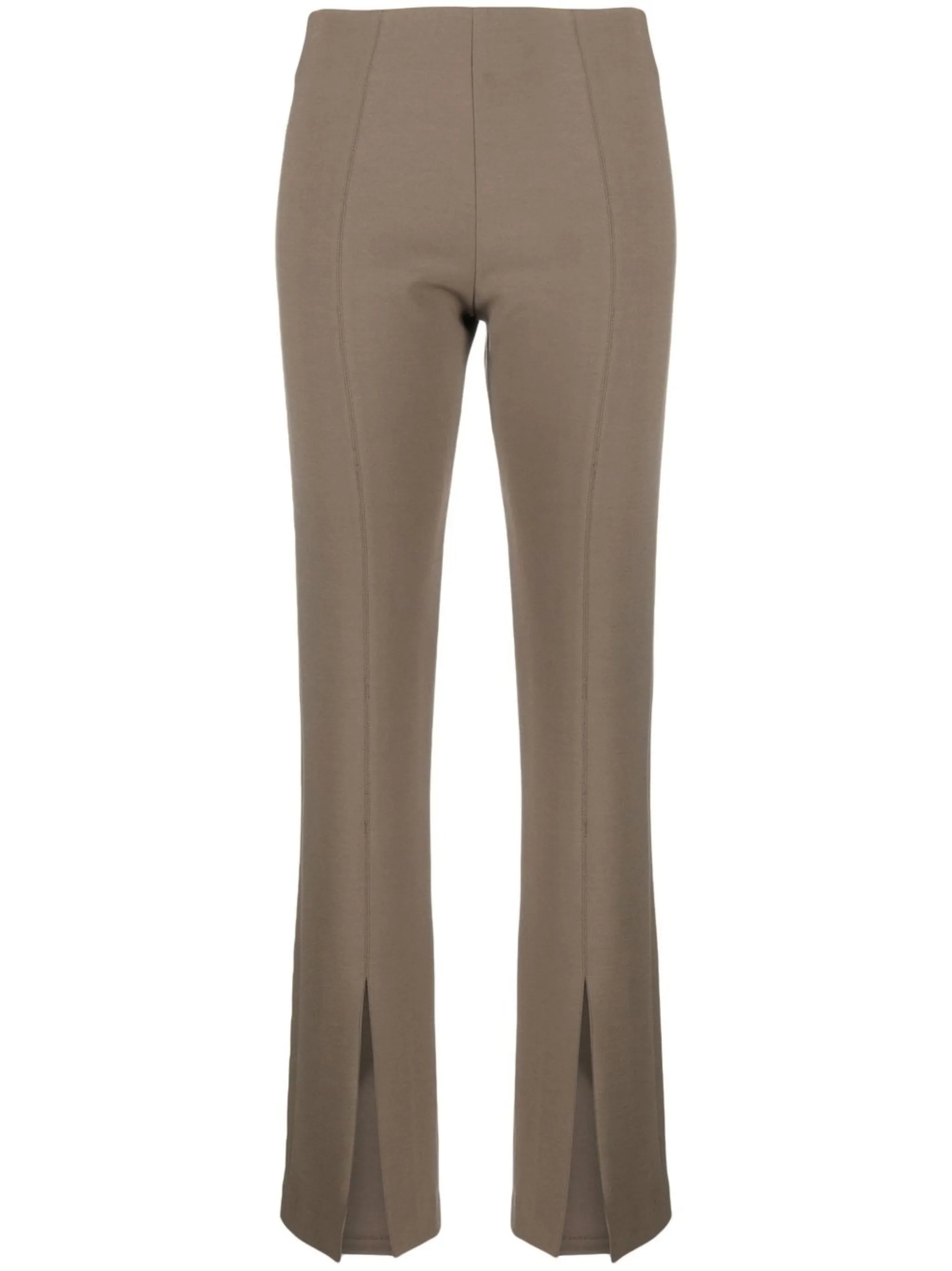 Brown Slit Detail Slim Fit Trousers
