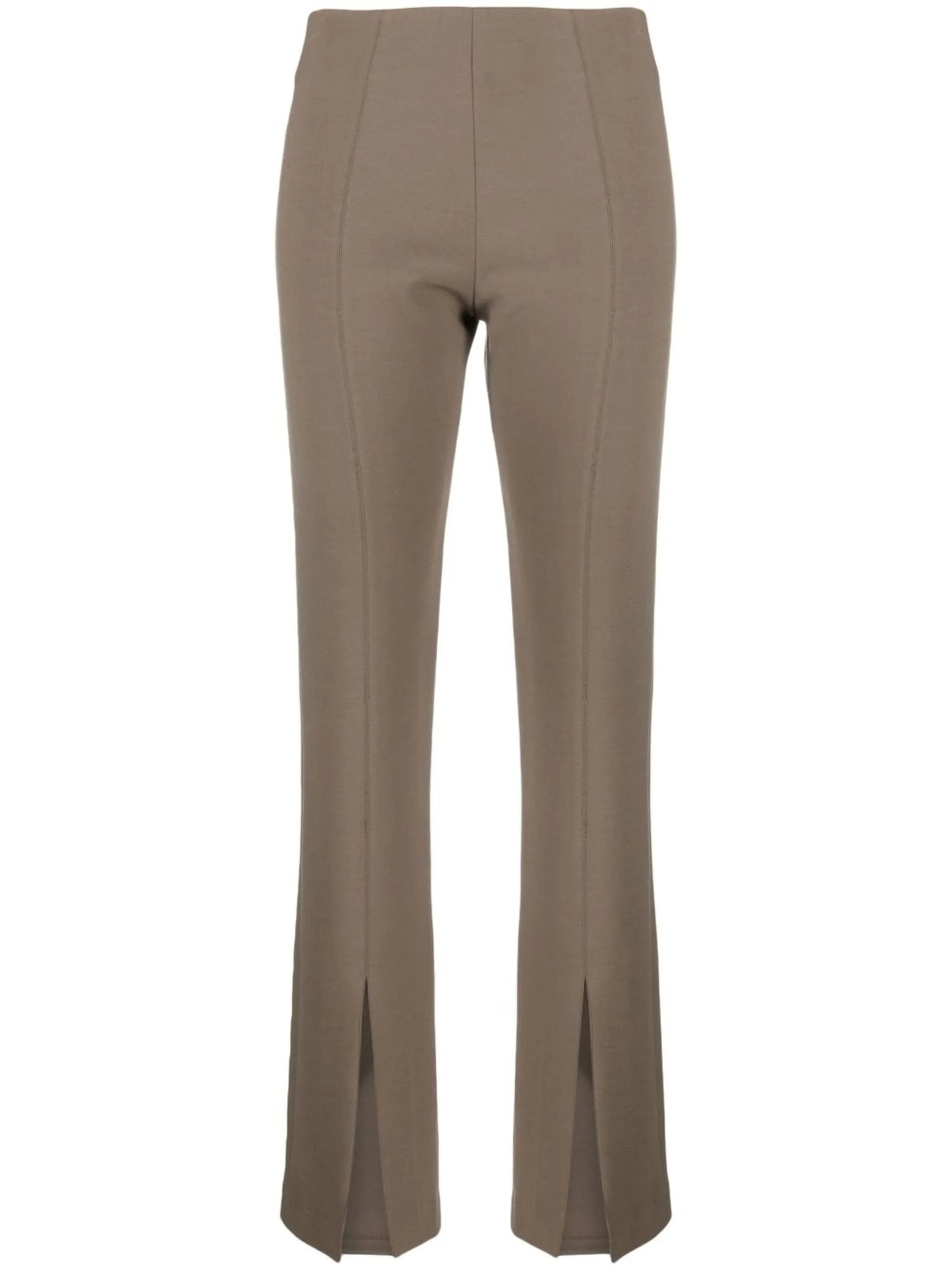 Brown Slit Detail Slim Fit Trousers
