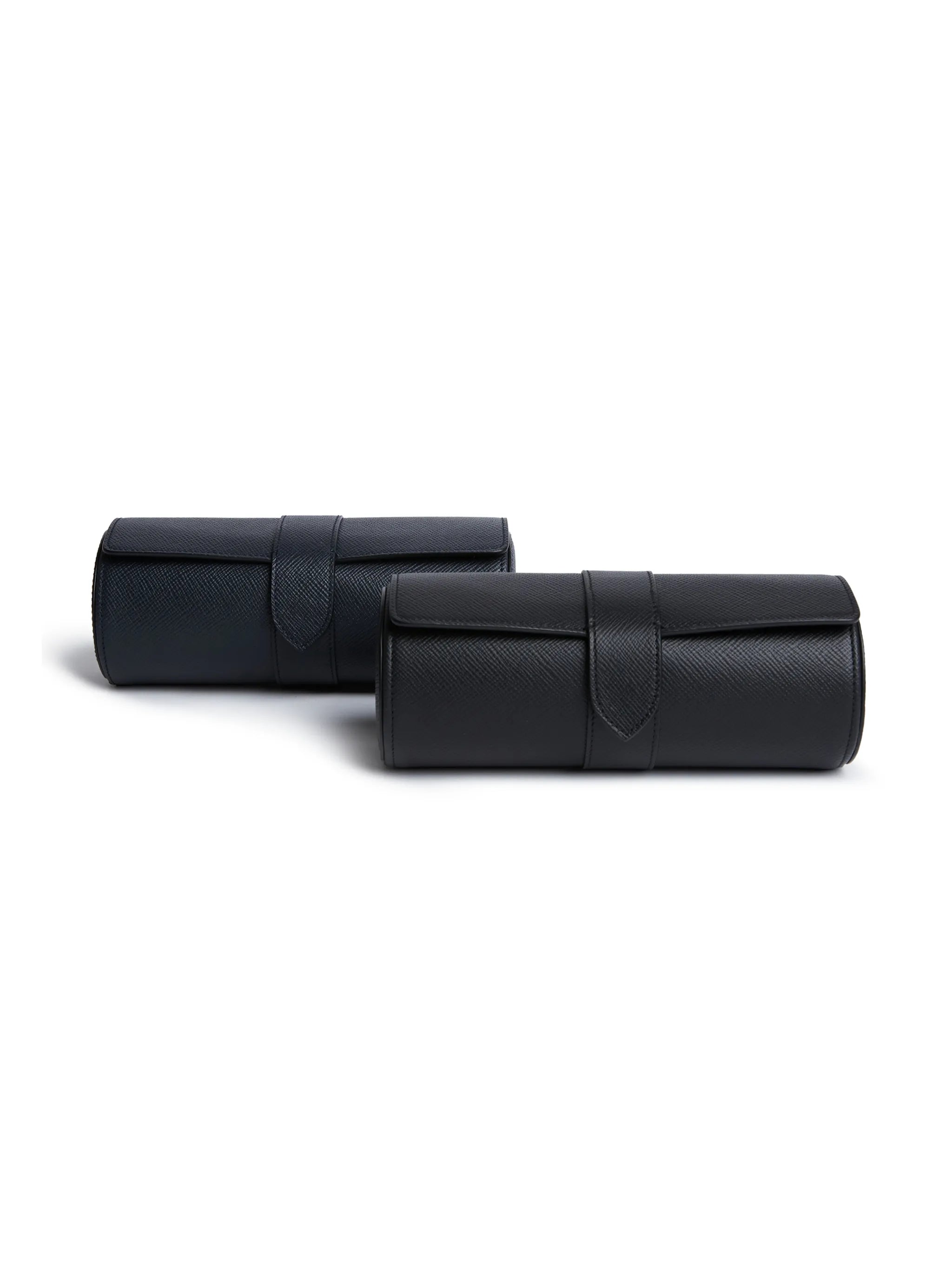Panama leather 3-watch roll