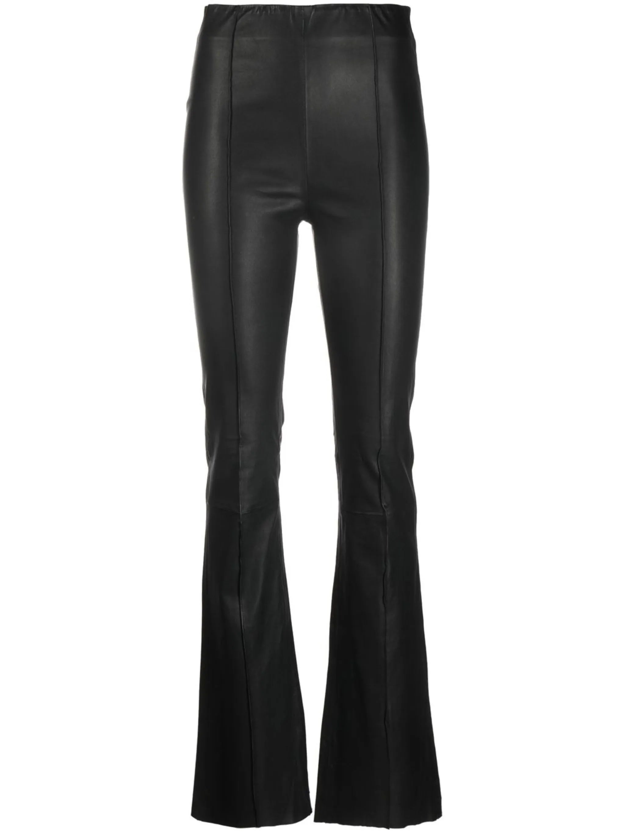 leather bootcut trousers