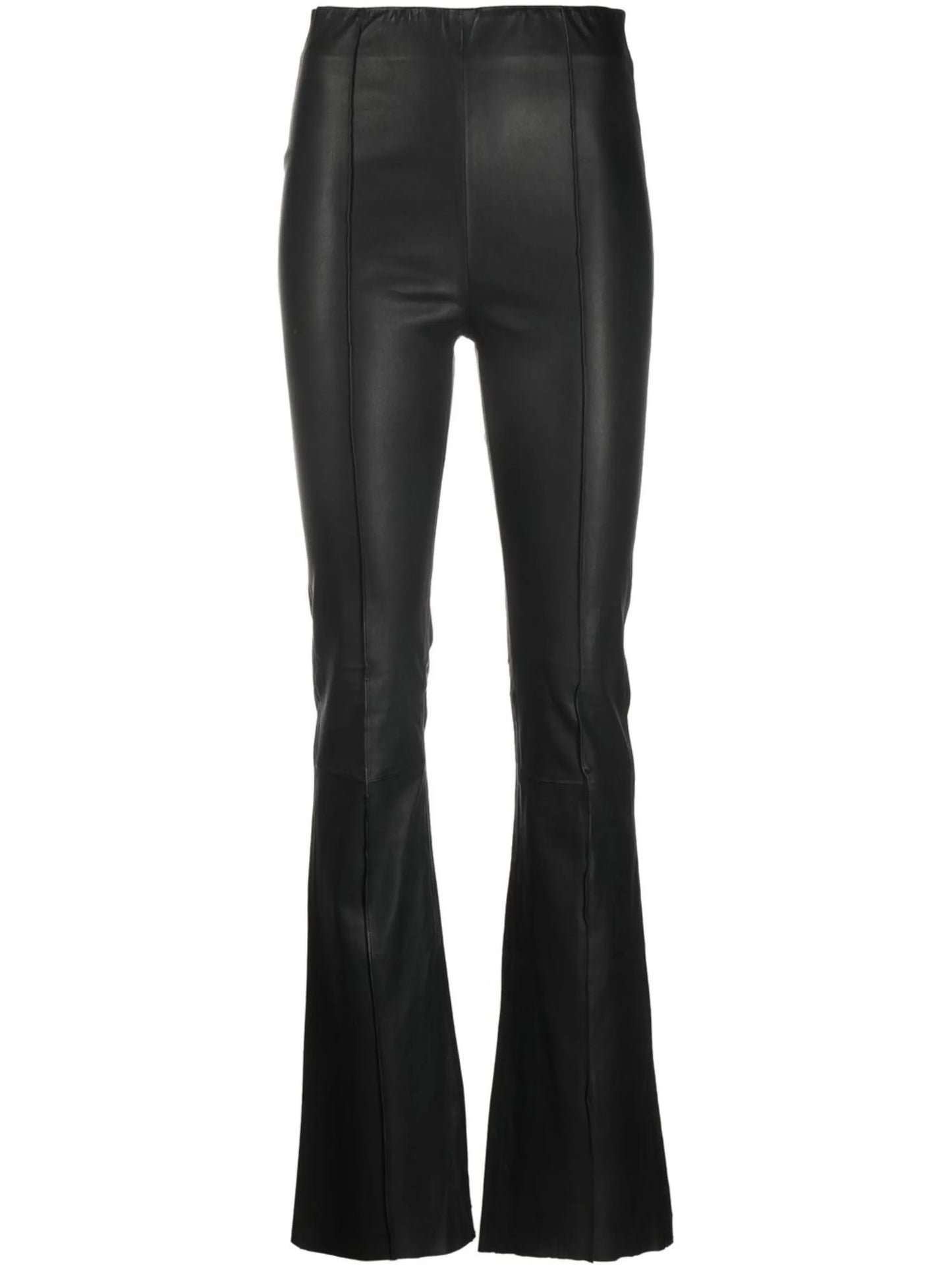 leather bootcut trousers