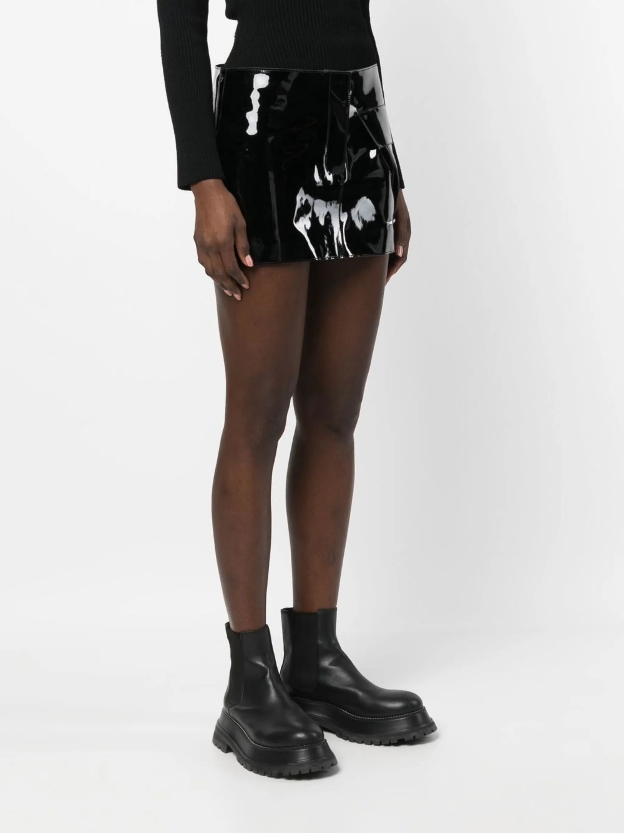 embossed-logo mini skirt