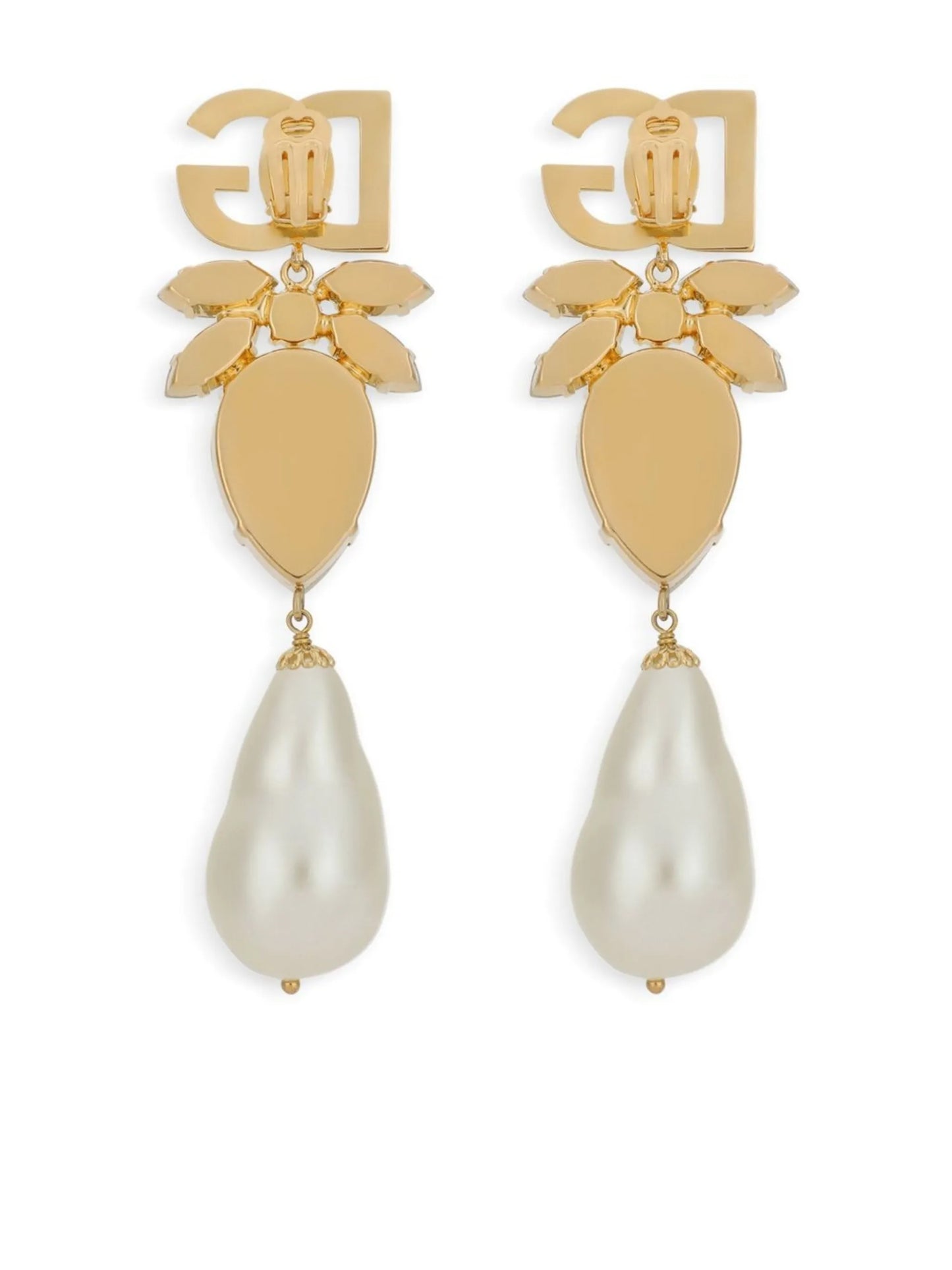 logo-lettering crystal-embellishment drop earrings