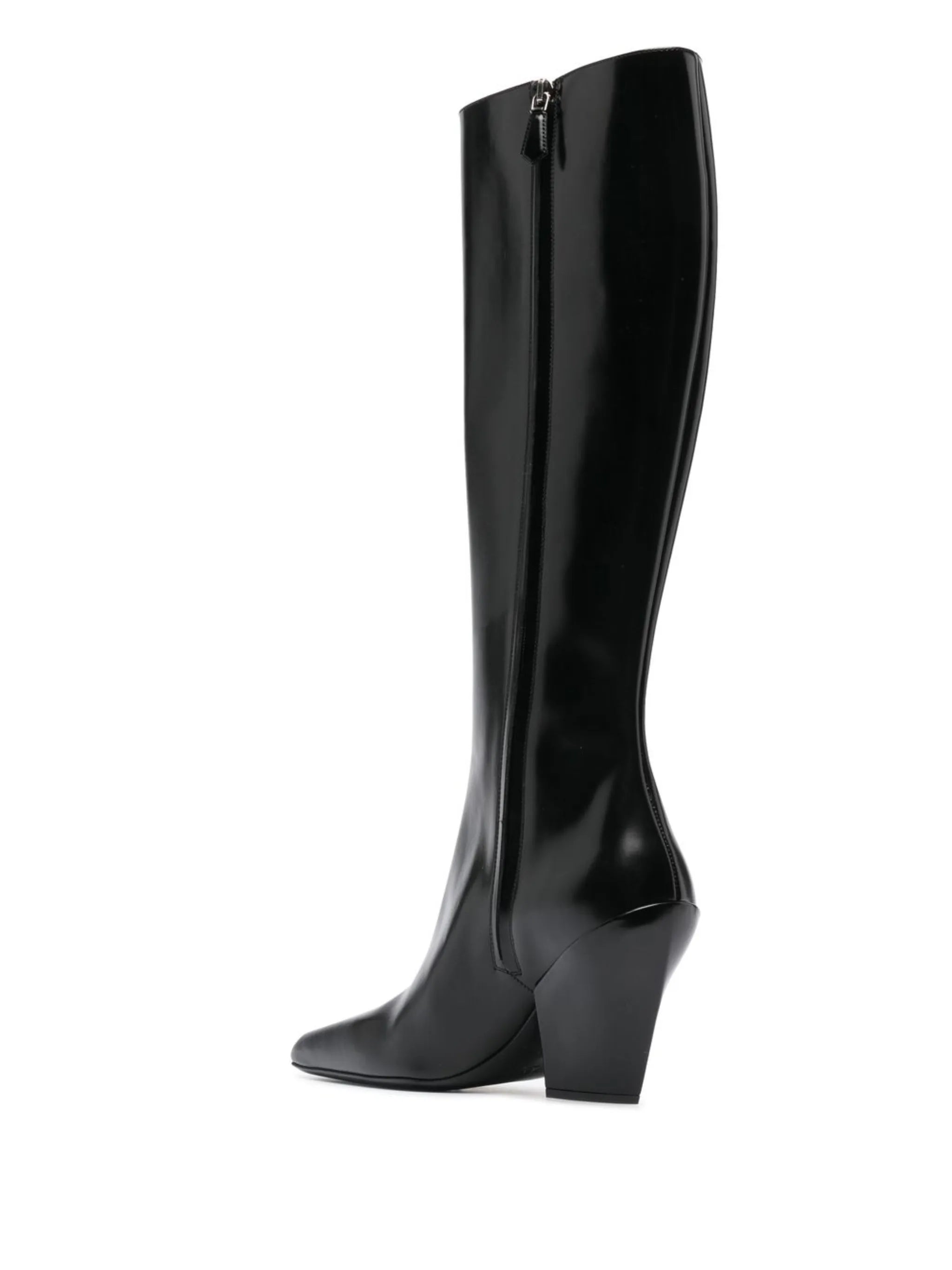 block-heel leather boots