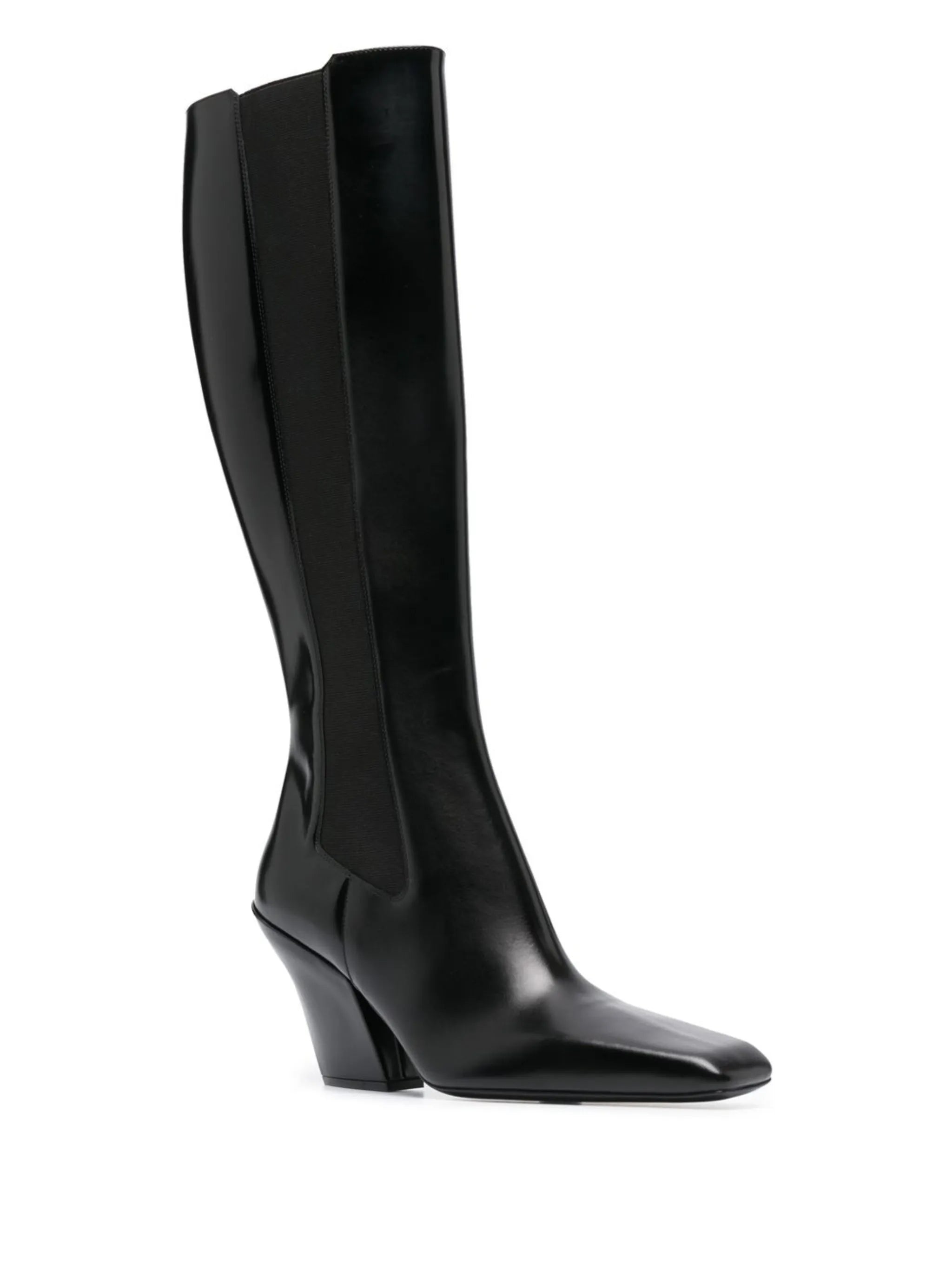 block-heel leather boots