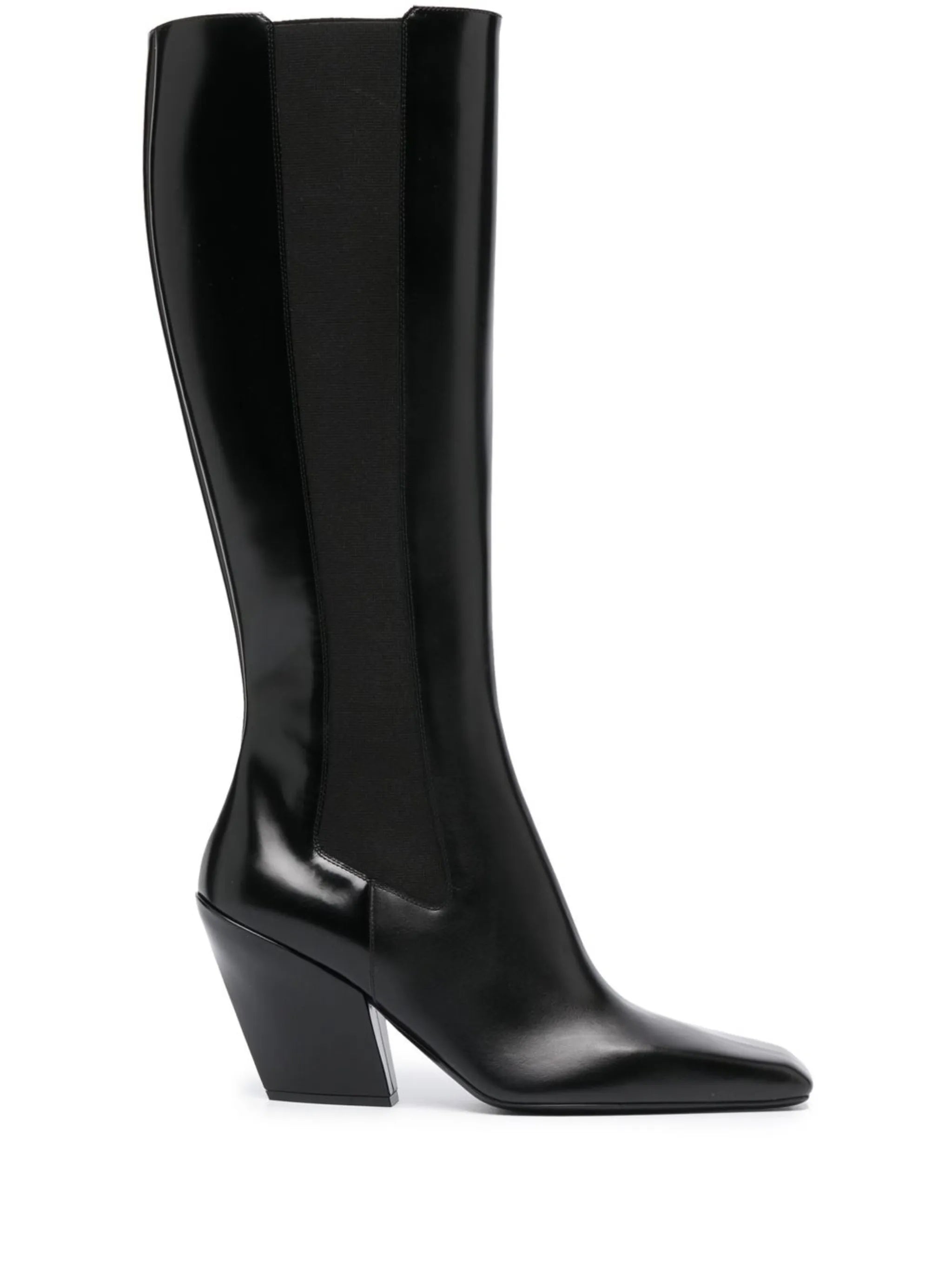 block-heel leather boots