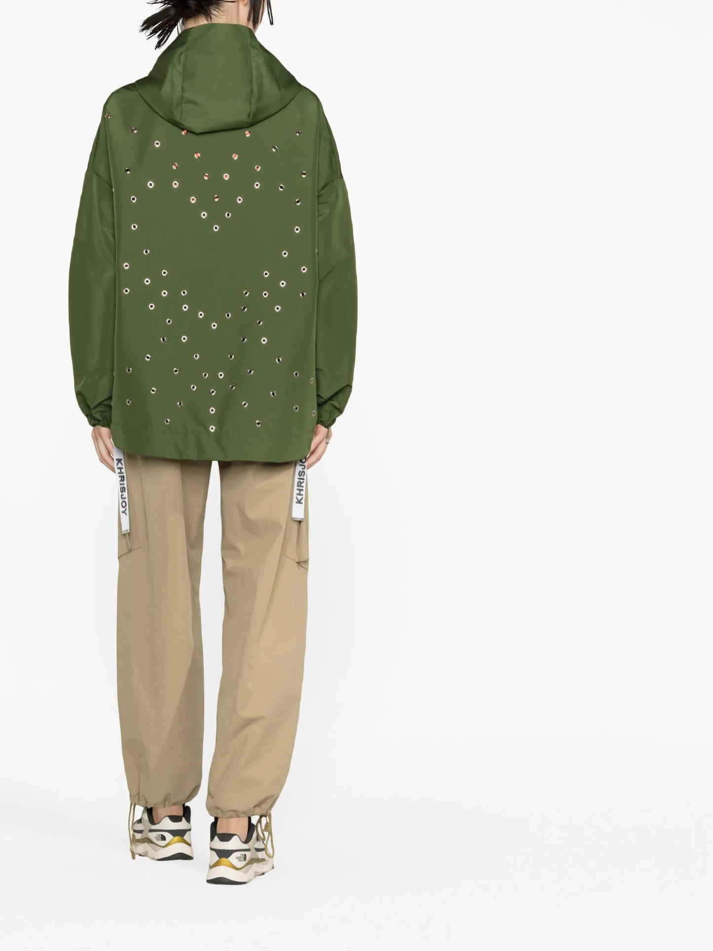 heart eyelets-detail lightweight jacket