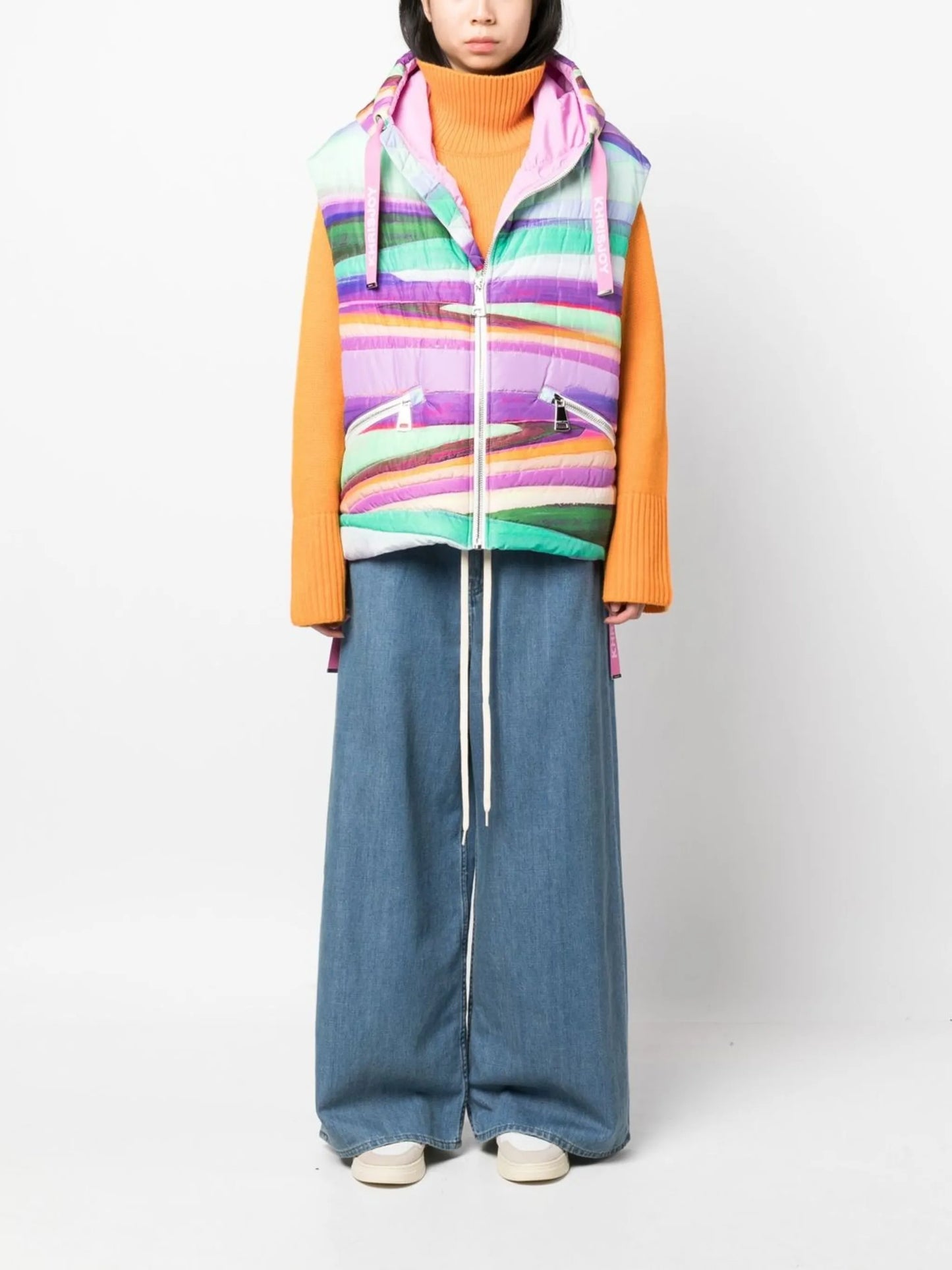 Khris abstract-print gilet