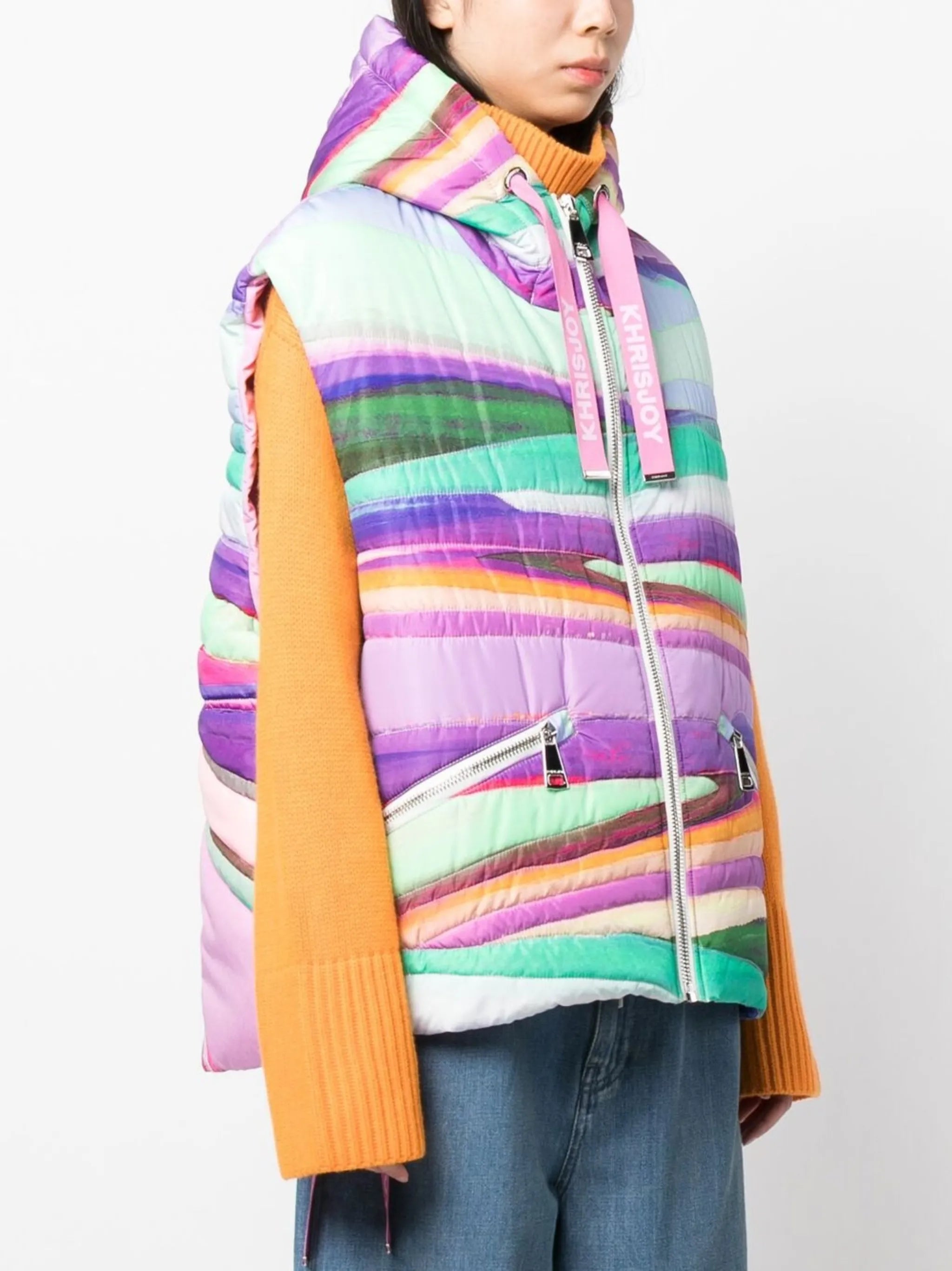 Khris abstract-print gilet