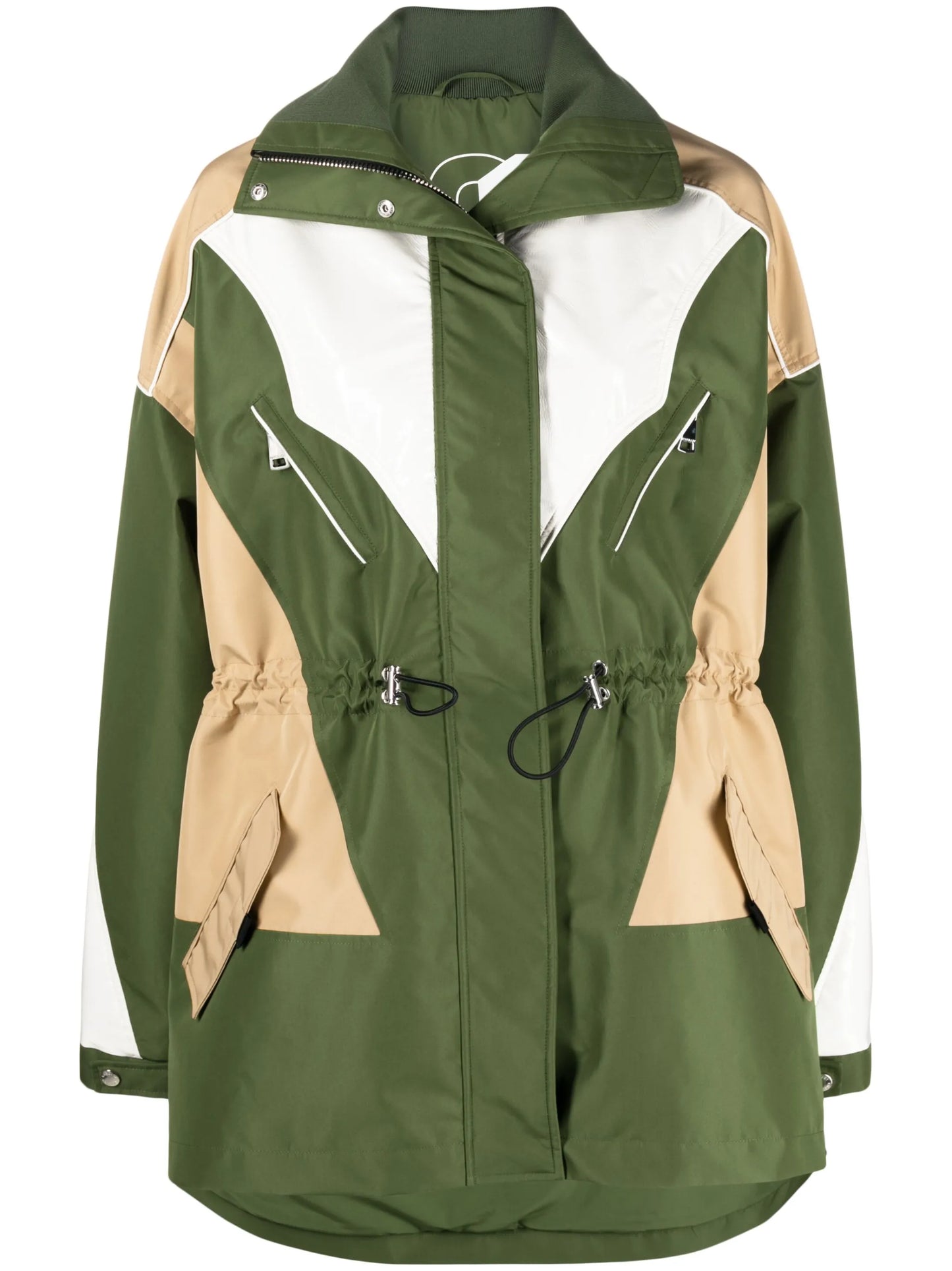 colourblock gathered rain jacket